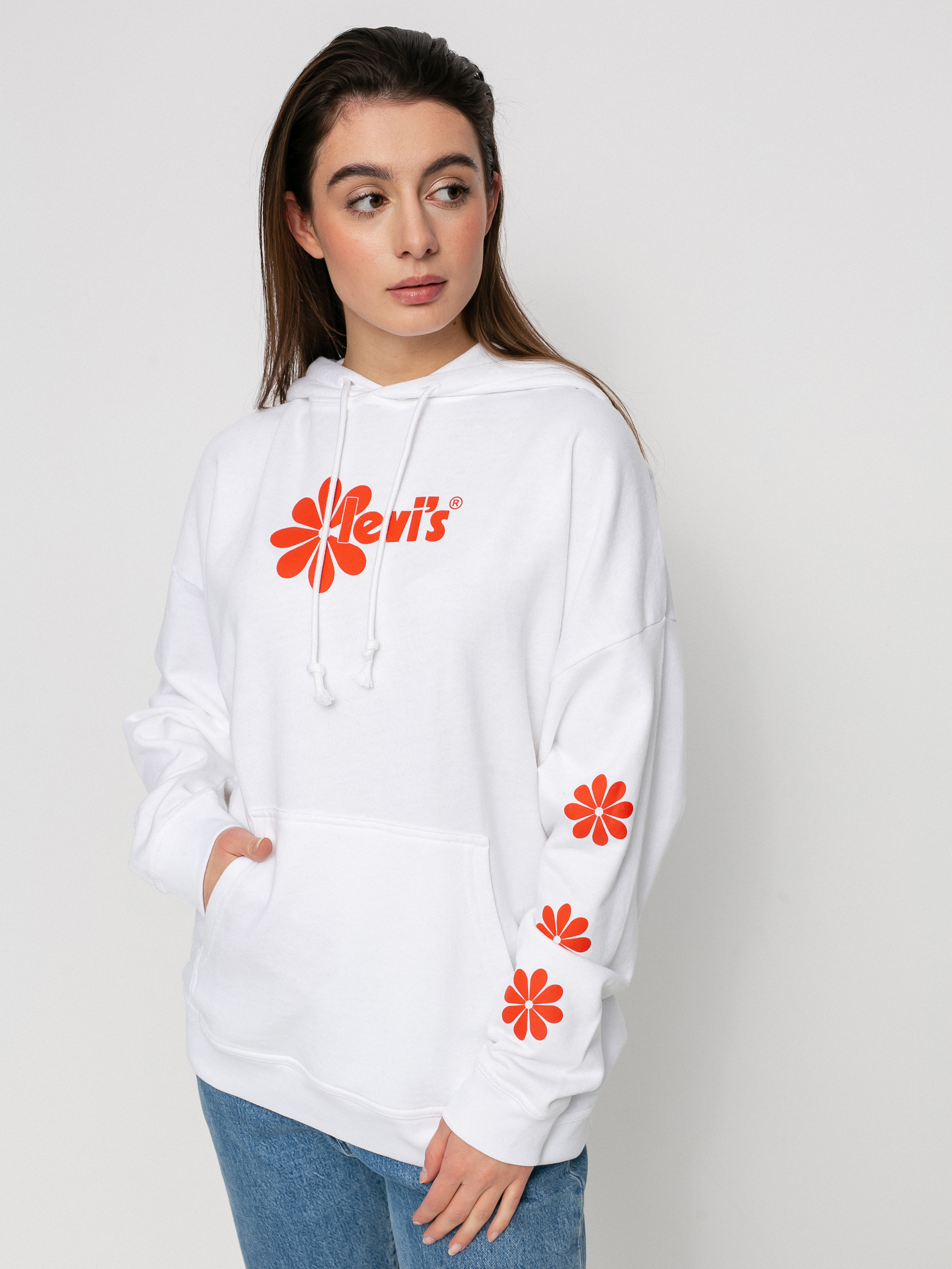Levi's® Graphic Rider HD Kapucnis pulóver Wmn (daisy chest hit white)
