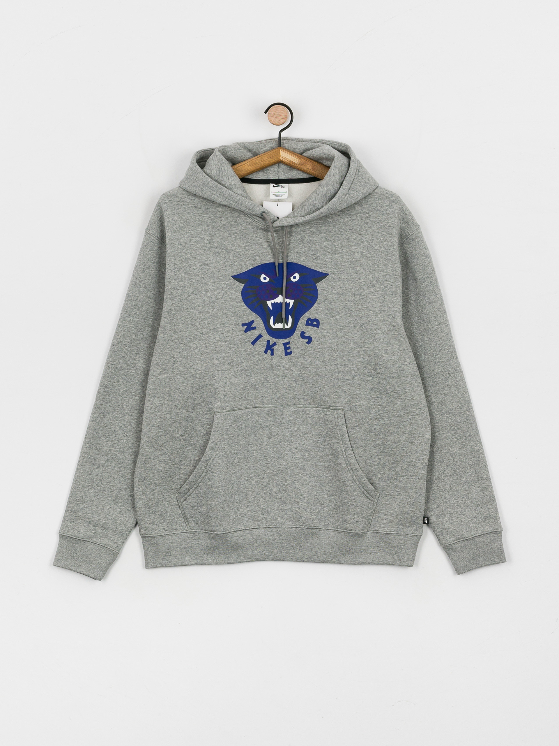 Nike SB GFX HD Kapucnis pulóver (dk grey heather/deep royal blue/white)