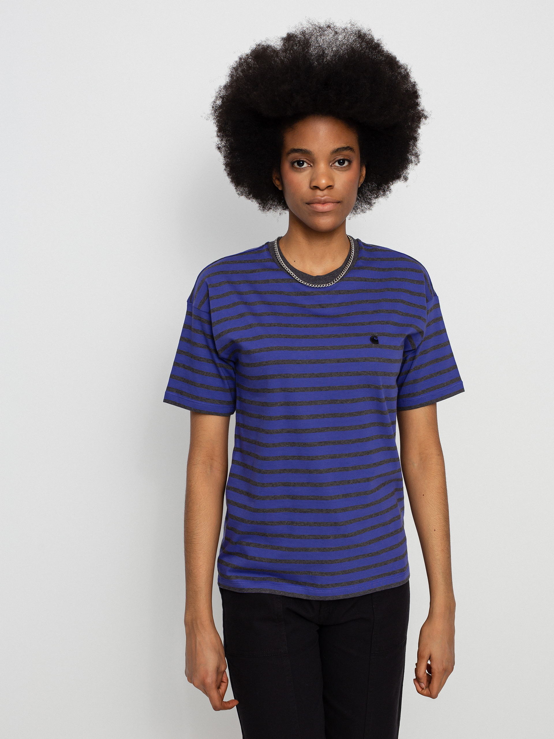 Carhartt WIP Robie póló Wmn (robie stripe/razzmic/stormcloud heather)