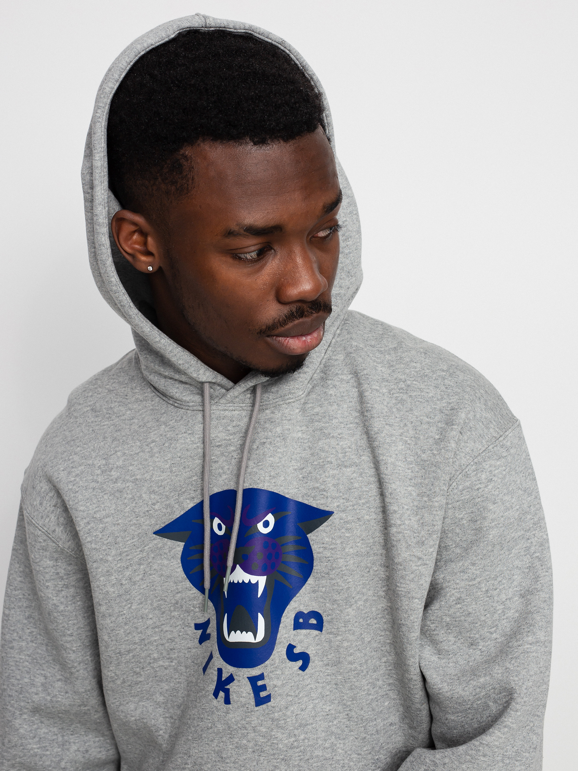 Nike SB GFX HD Kapucnis pulóver (dk grey heather/deep royal blue/white)