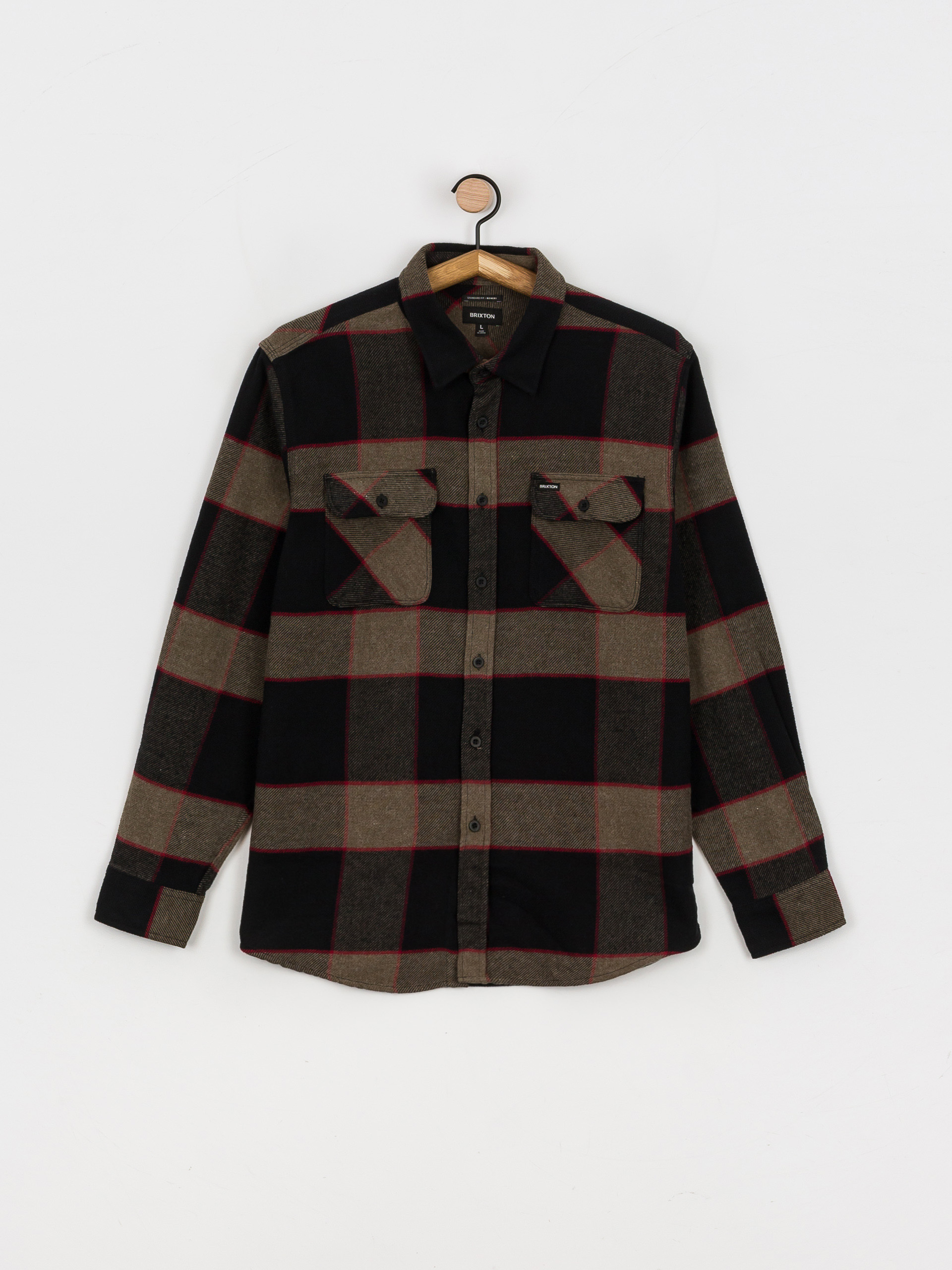 Brixton Ing Bowery Flannel Ls (heather grey/charcoal)