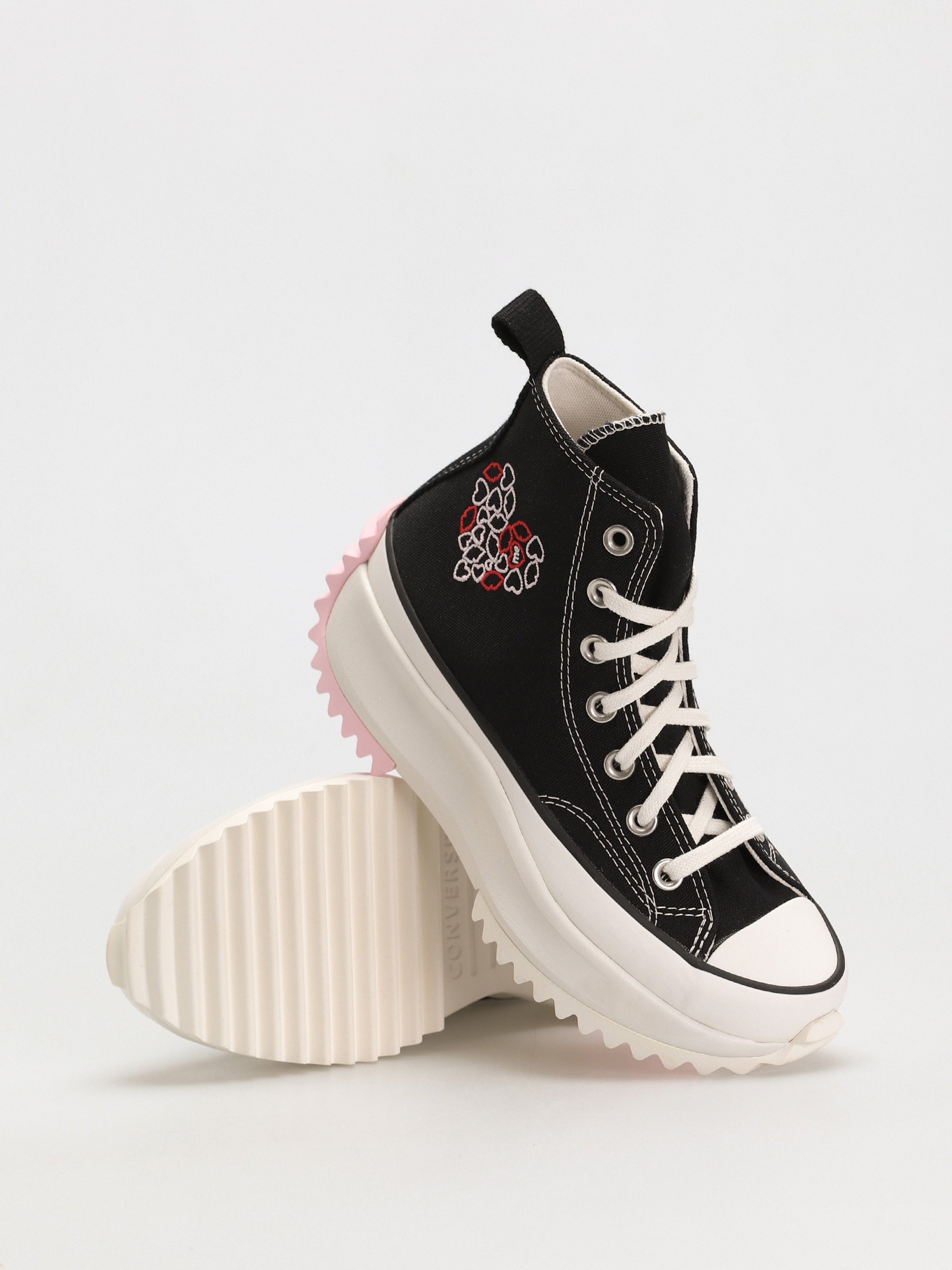 Converse Run Star Hike Hi Cipők (black/university red/cherry blossom)