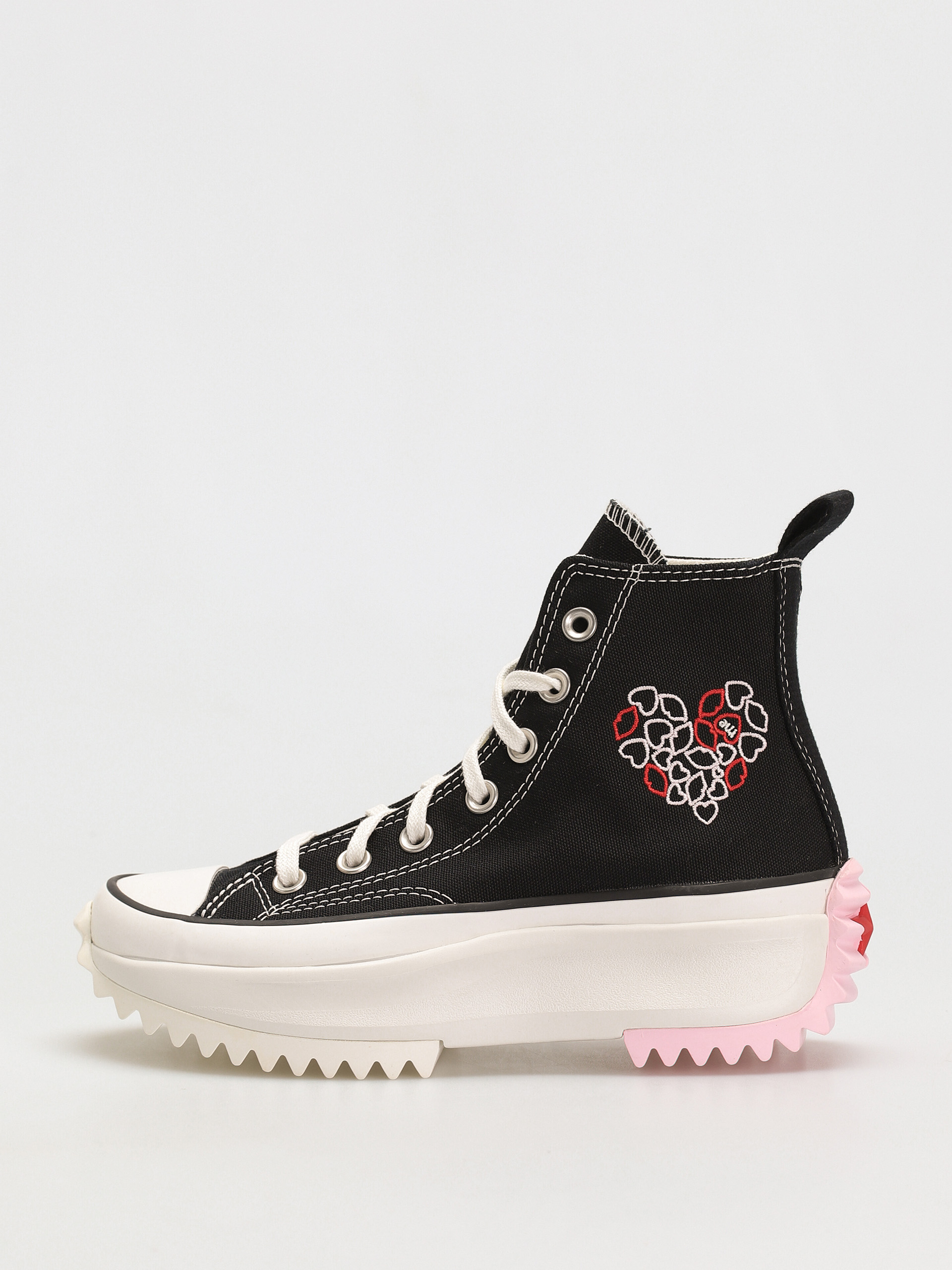 Converse Run Star Hike Hi Cipők (black/university red/cherry blossom)