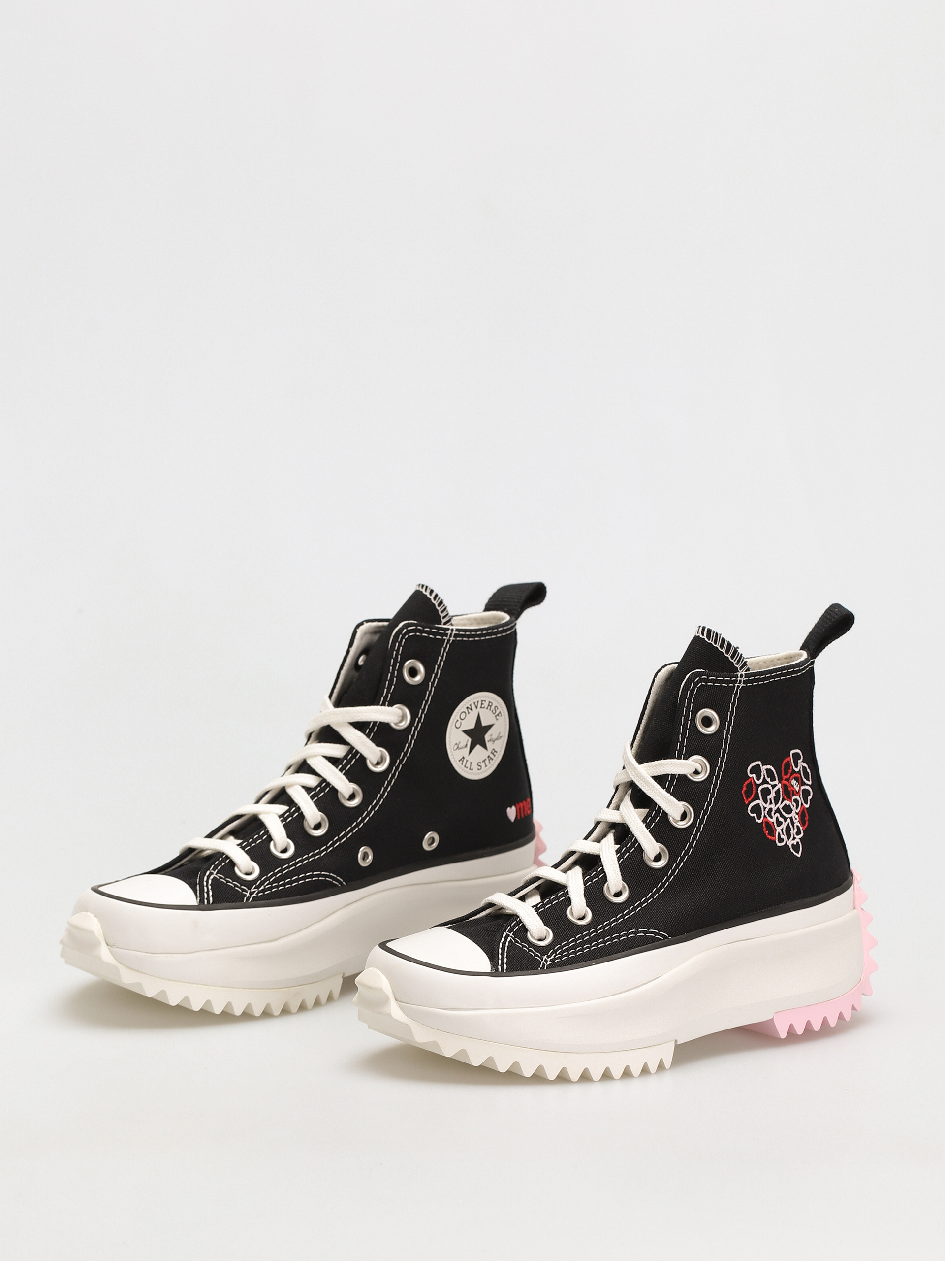 Converse Run Star Hike Hi Cipők (black/university red/cherry blossom)