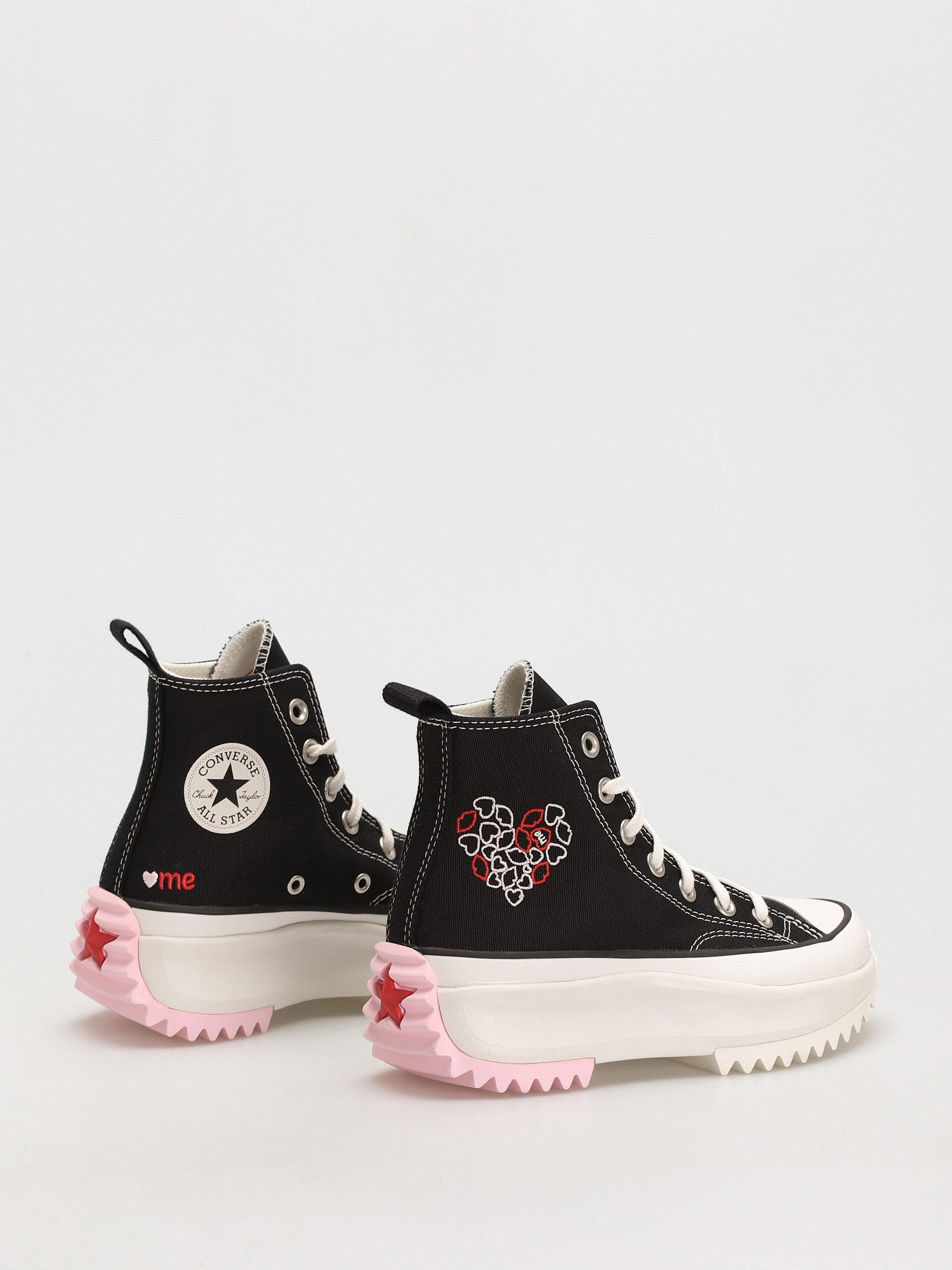 Converse Run Star Hike Hi Cipők (black/university red/cherry blossom)