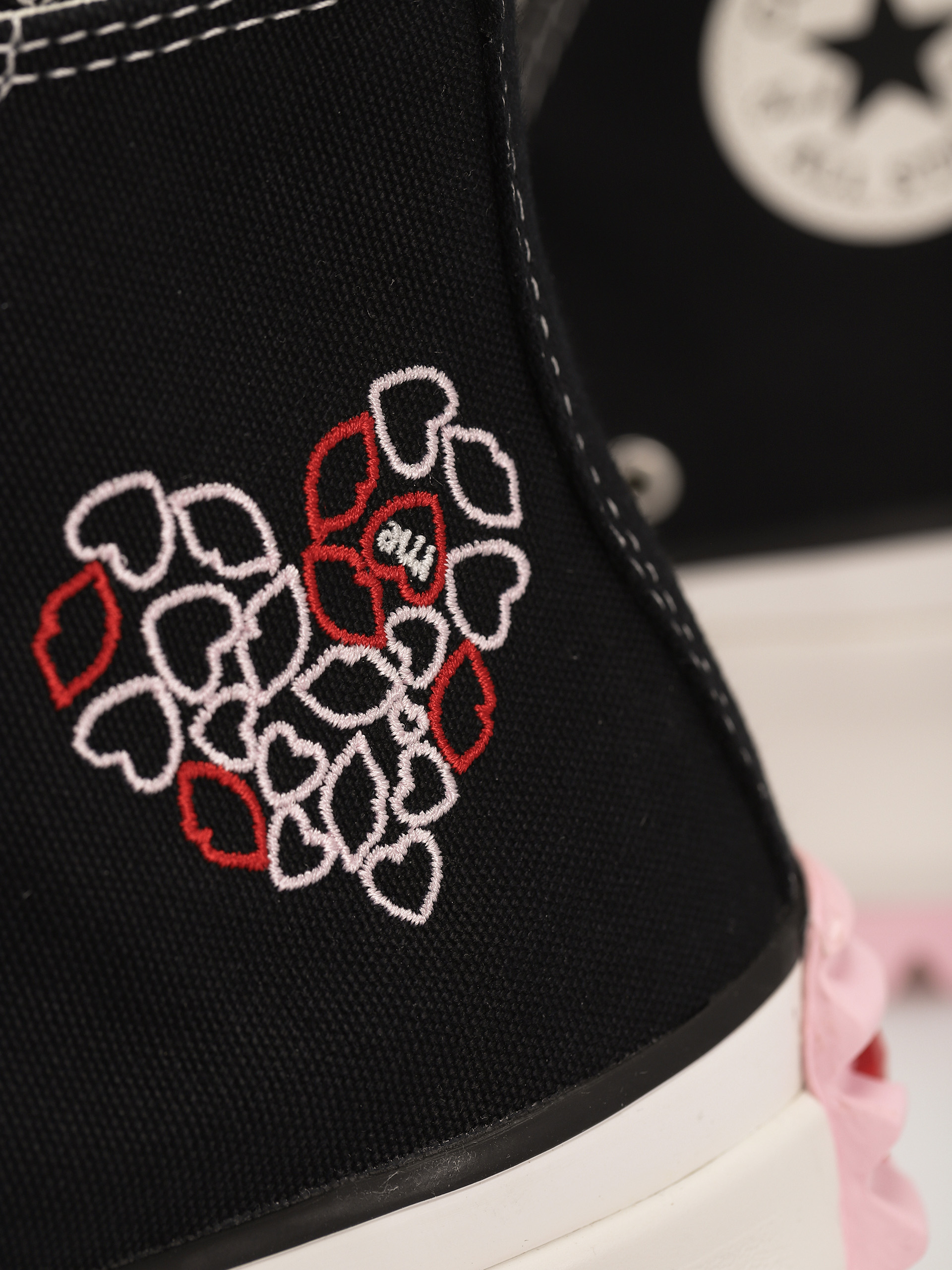 Converse Run Star Hike Hi Cipők (black/university red/cherry blossom)