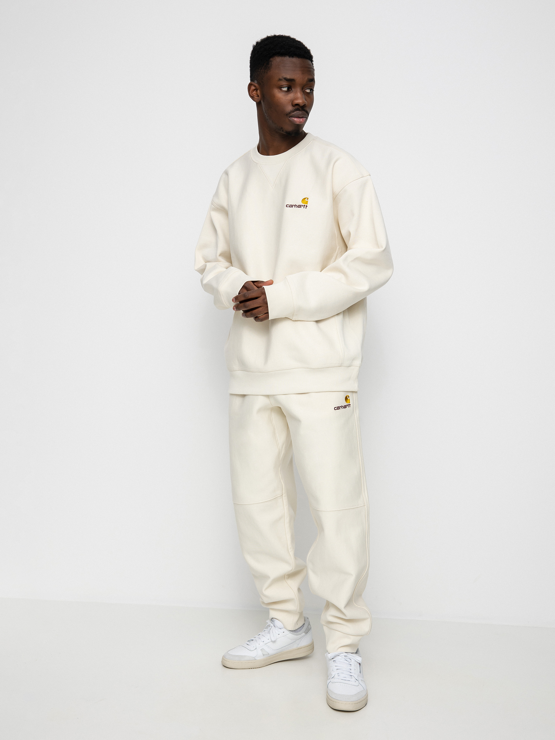 Carhartt WIP American Script Jogging Kisnadrág (natural)