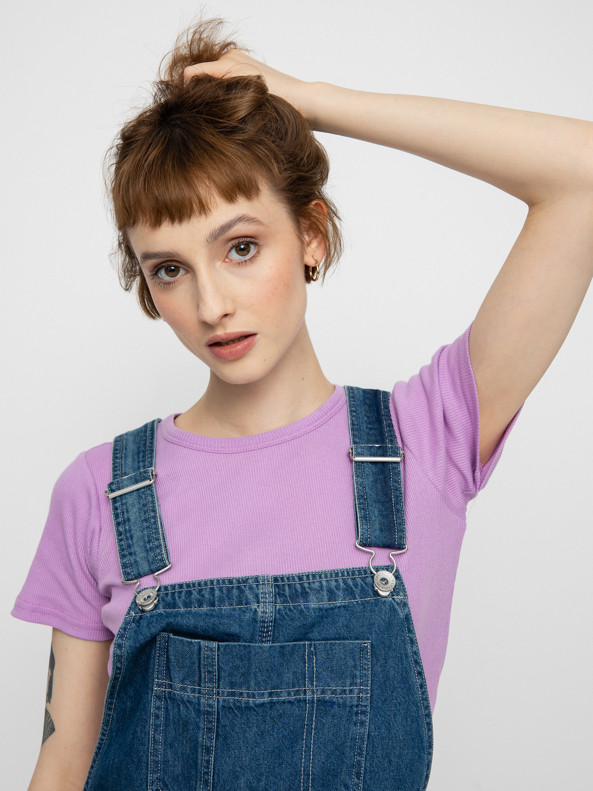 Brixton Christina Short Overall Rövidnadrág Wmn (indigo rinse)