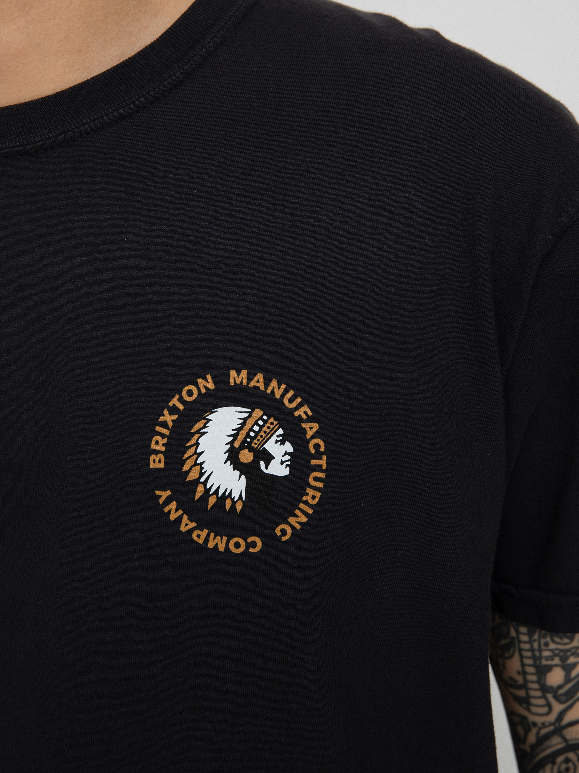 Brixton Rival Stamp póló (black garment dye)