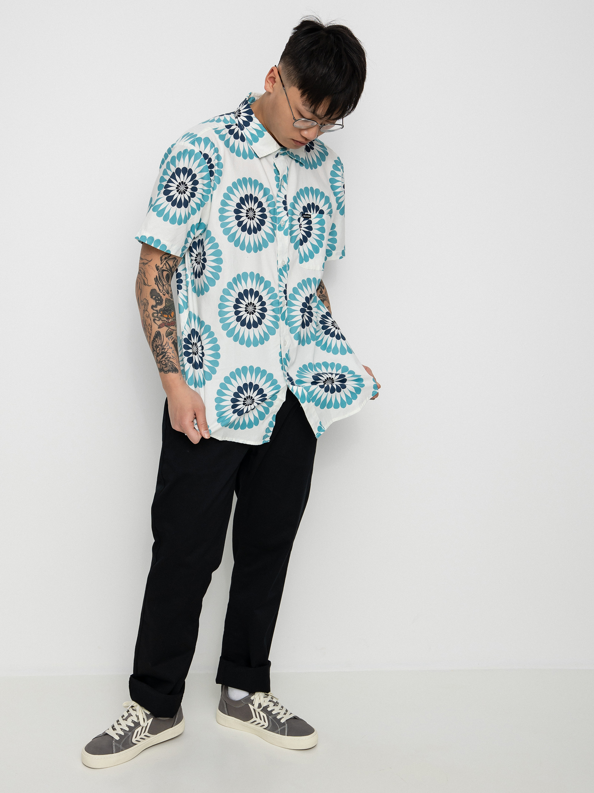 Brixton Charter Print Ing (off white/teal)