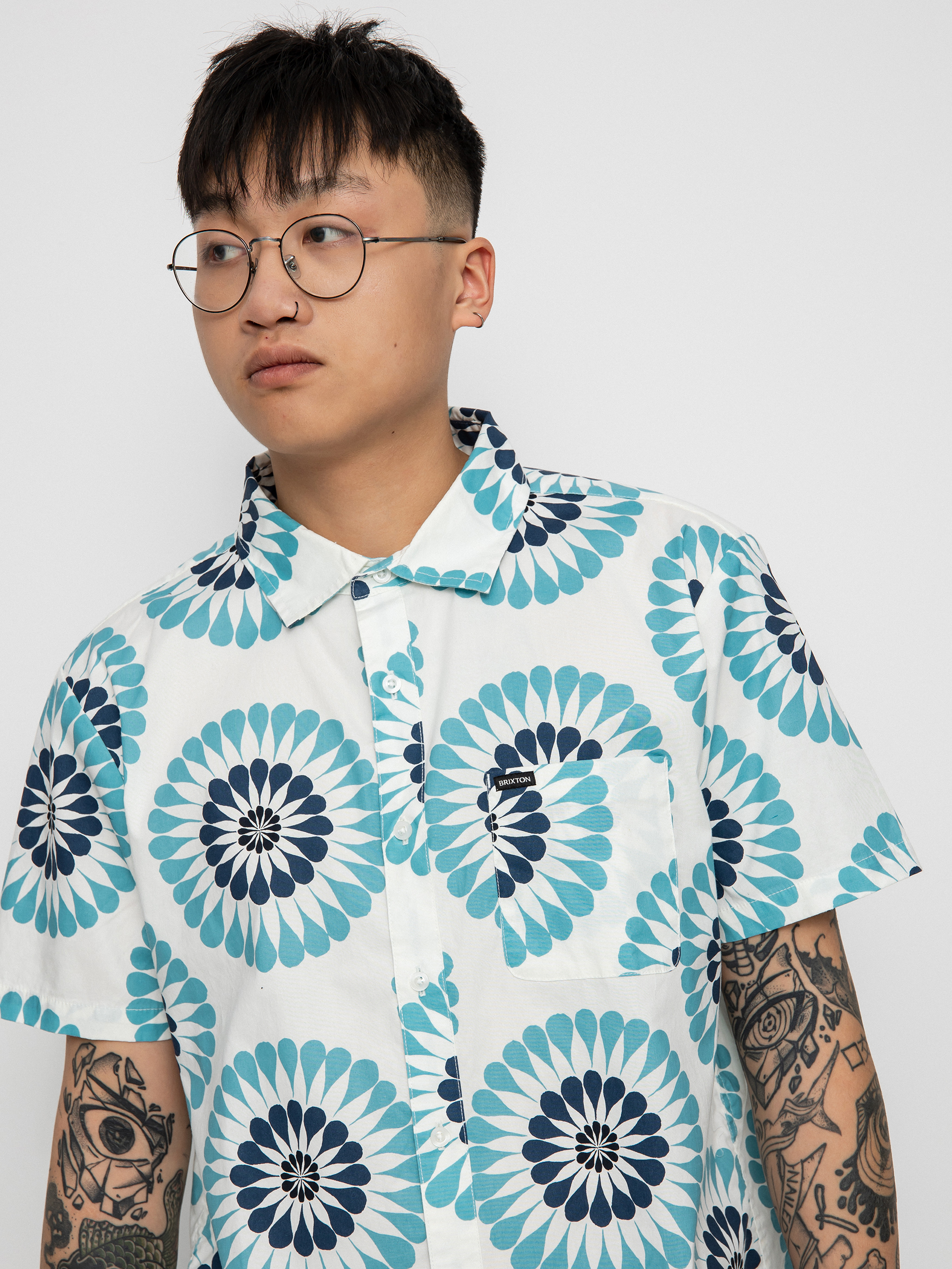 Brixton Charter Print Ing (off white/teal)