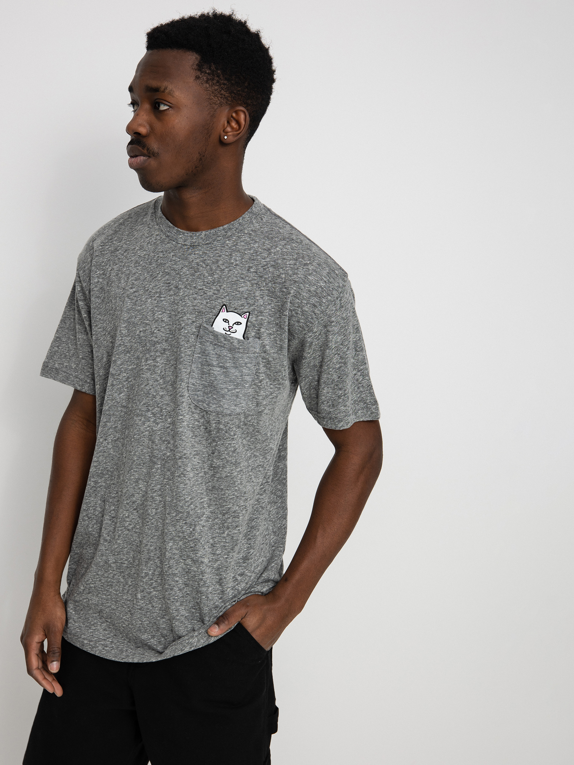 Ujjatlan felső RipNDip Lord Nermal Pocket (heather grey)