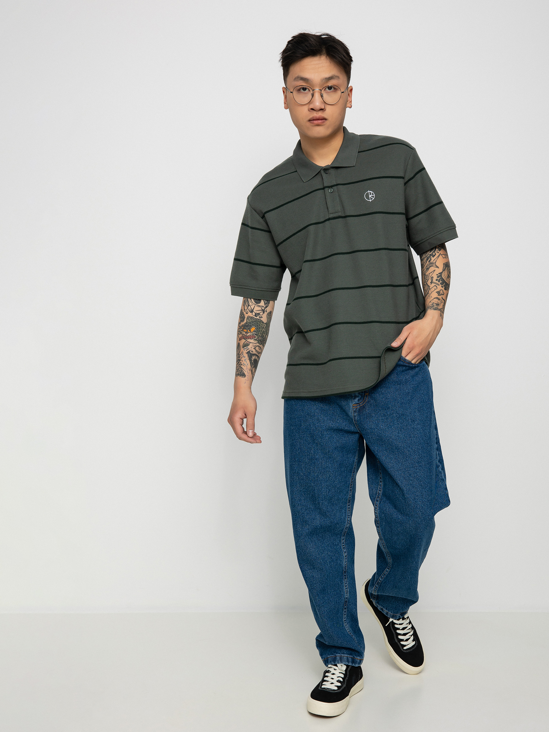 Polar Skate Stripe Pólóing (blueish grey)