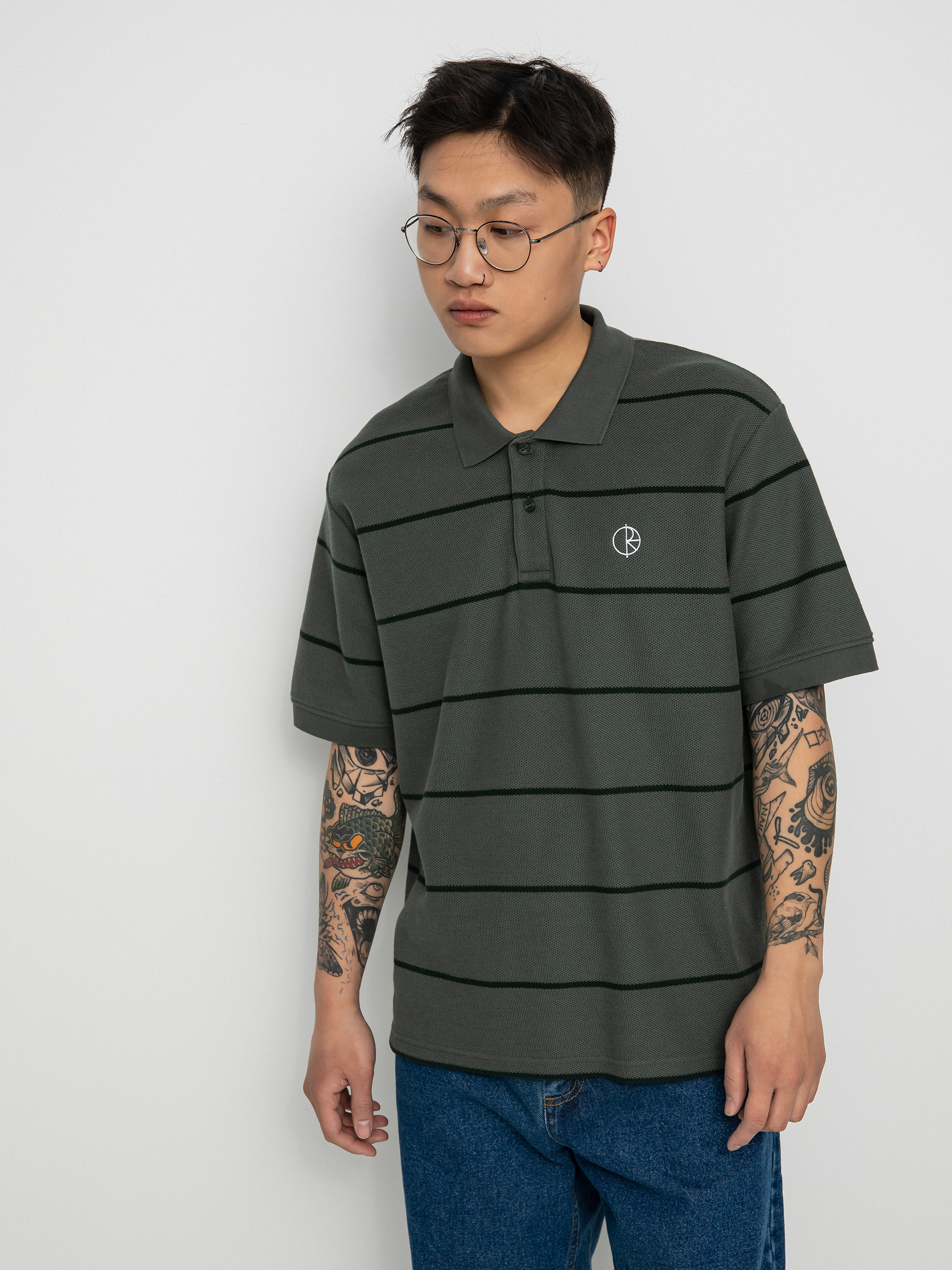 Polar Skate Stripe Pólóing (blueish grey)