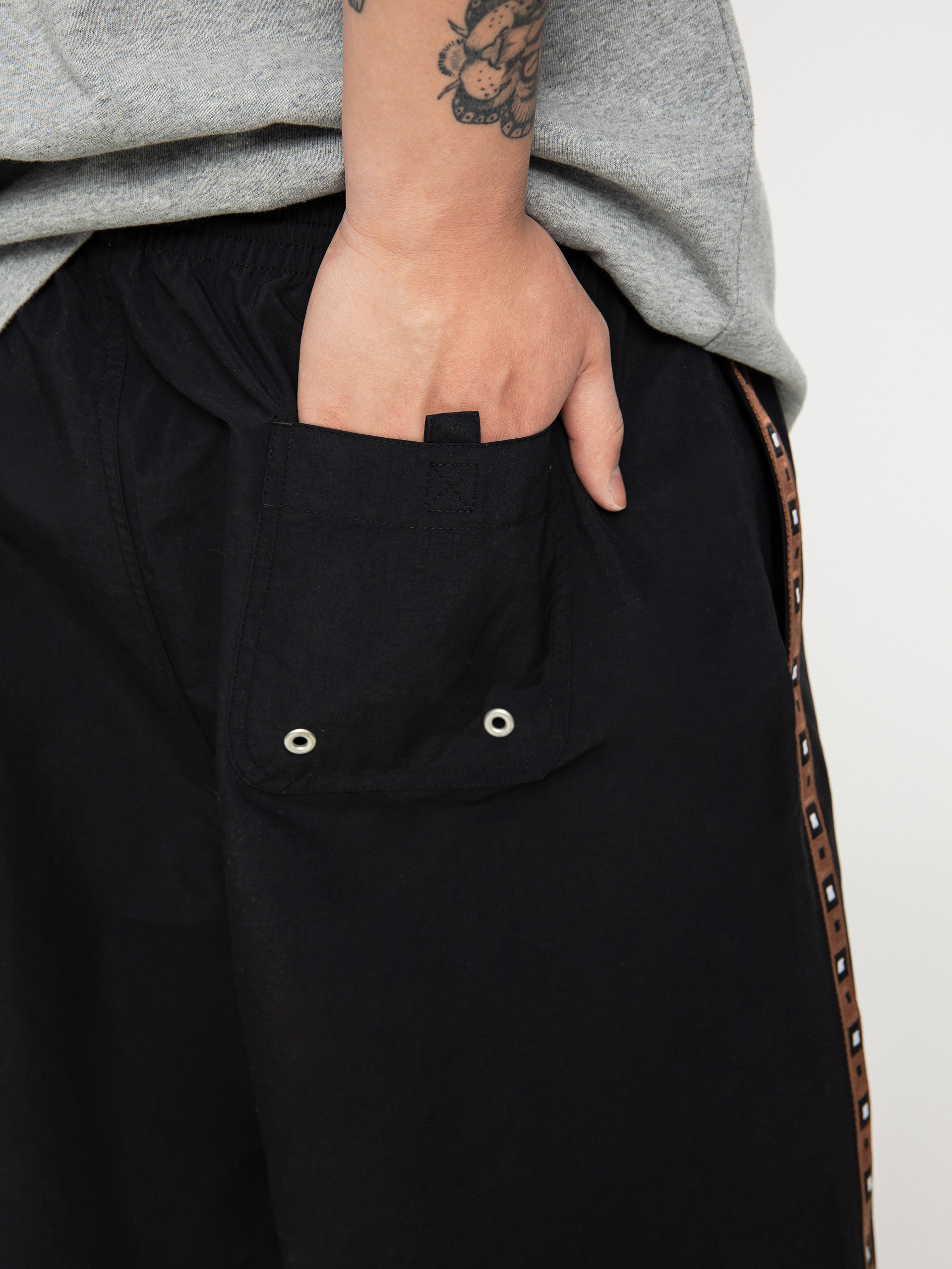 Polar Skate Square Stripe City Swim Rövidnadrág (black/brown)