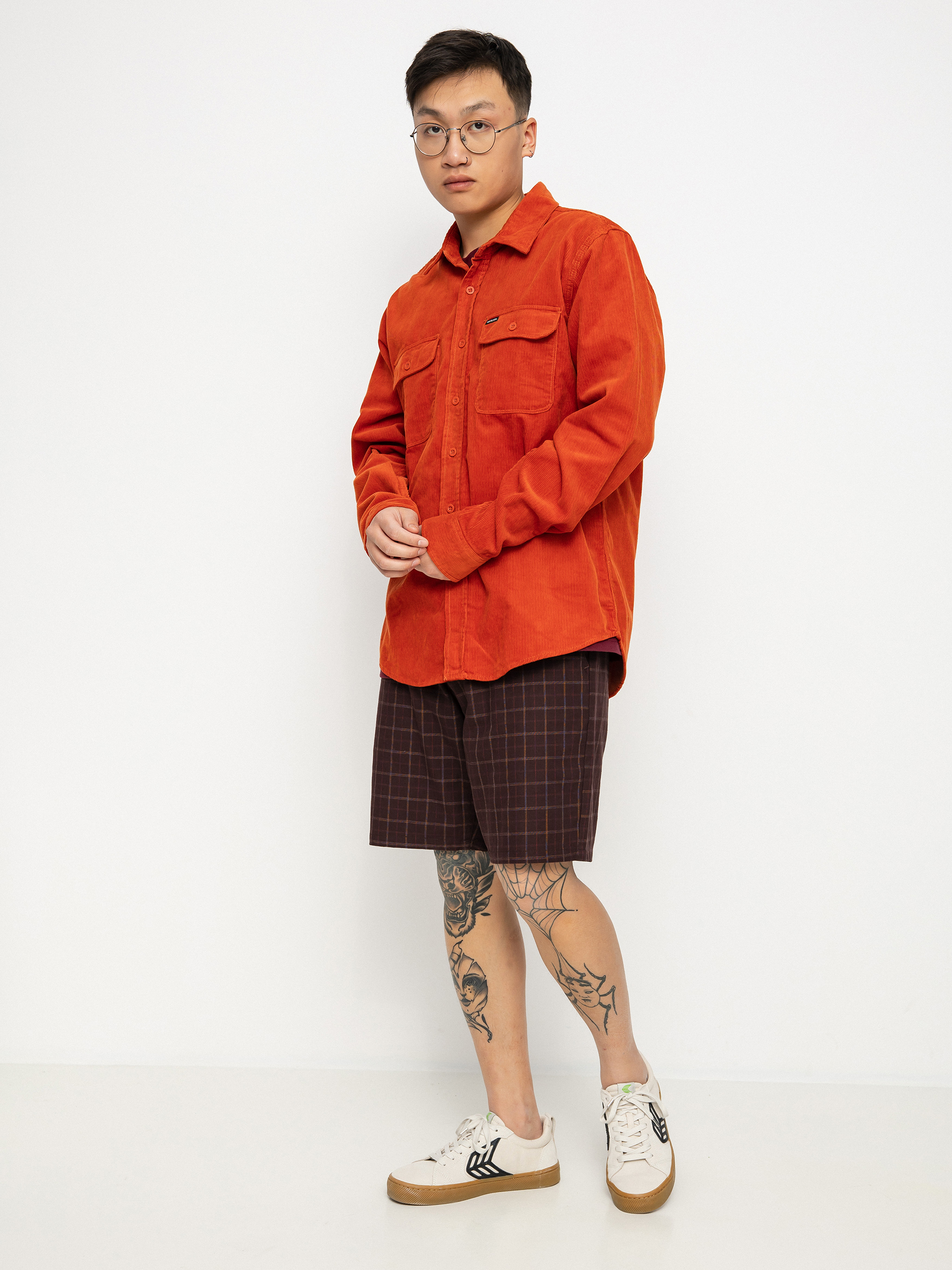 Brixton Bowery Corduroy Flannel Ls Ing (phoenix orange)