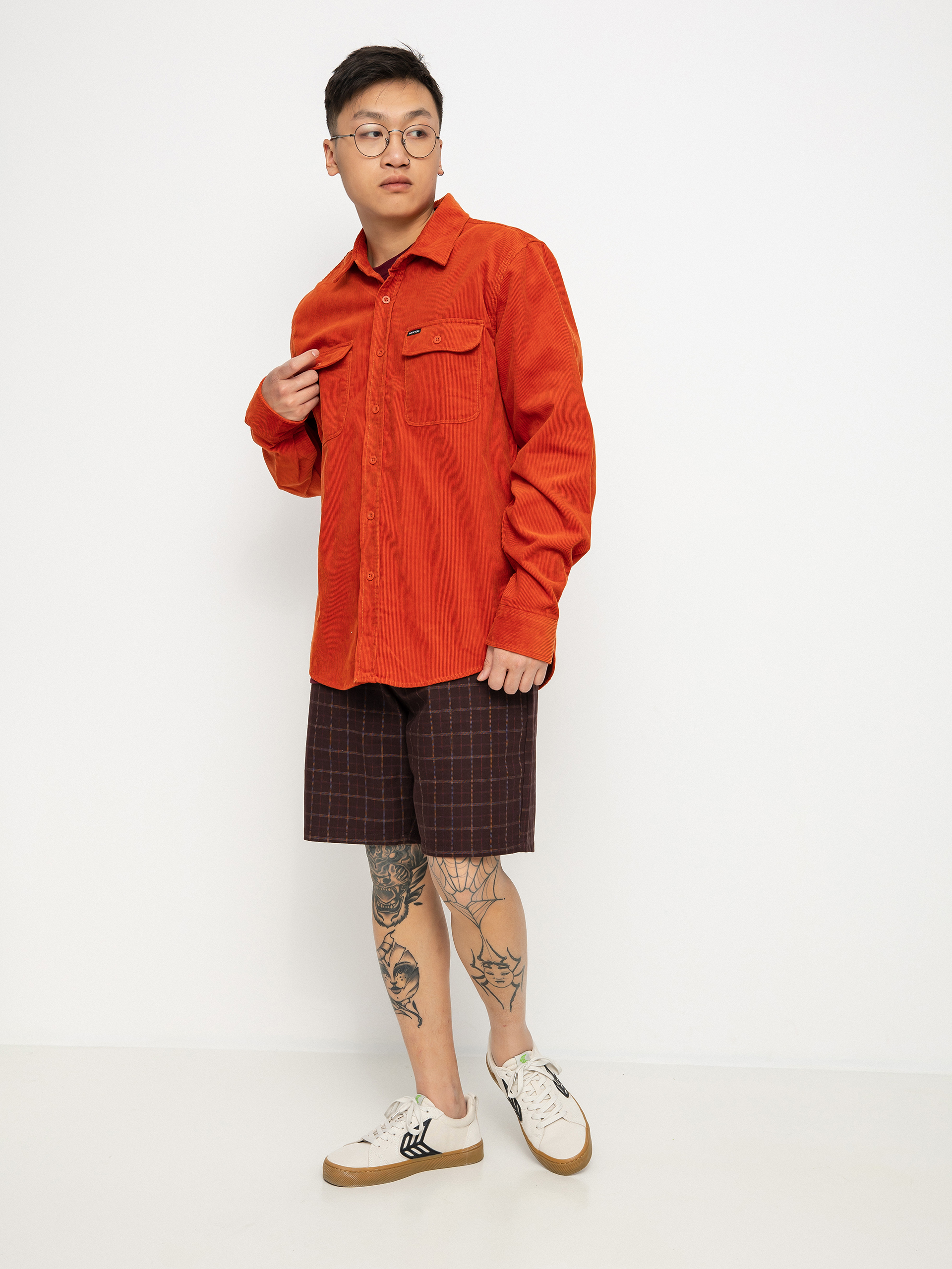 Brixton Bowery Corduroy Flannel Ls Ing (phoenix orange)