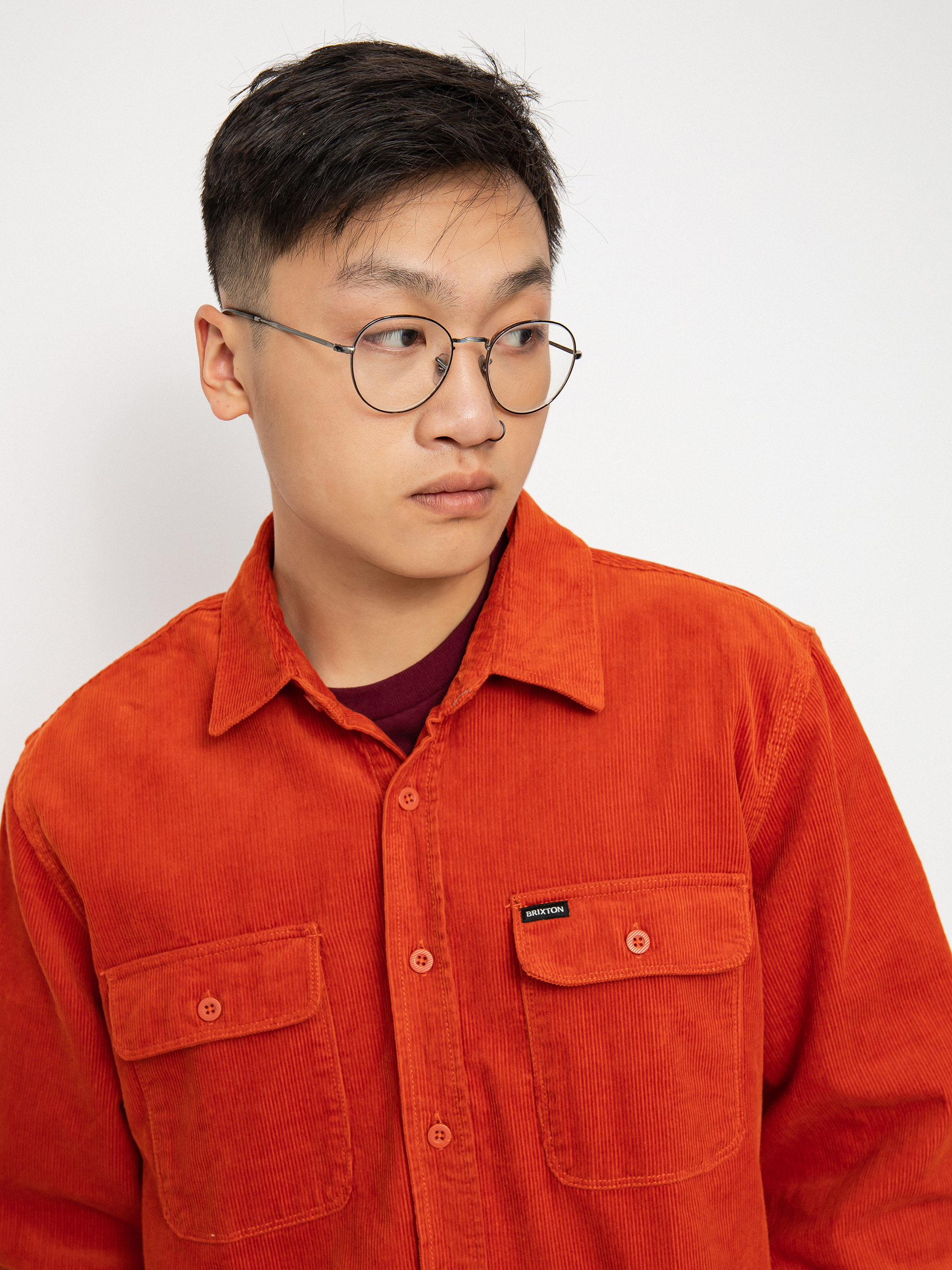 Brixton Bowery Corduroy Flannel Ls Ing (phoenix orange)