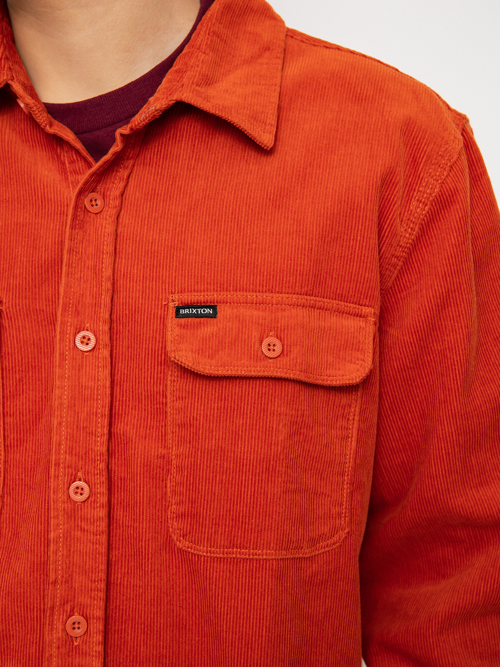 Brixton Bowery Corduroy Flannel Ls Ing (phoenix orange)