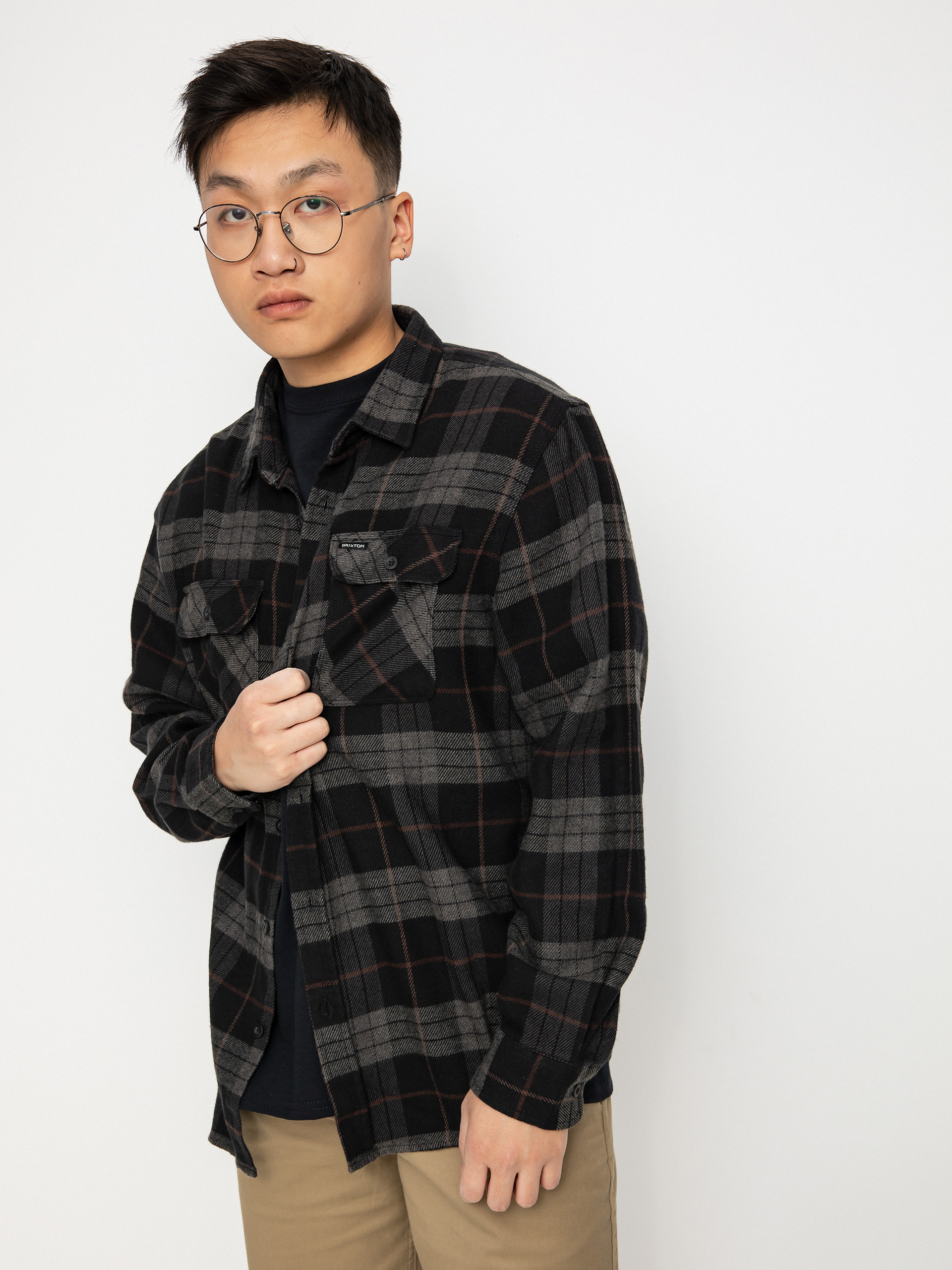 Brixton Bowery Flannel Ing (black/charcoal)