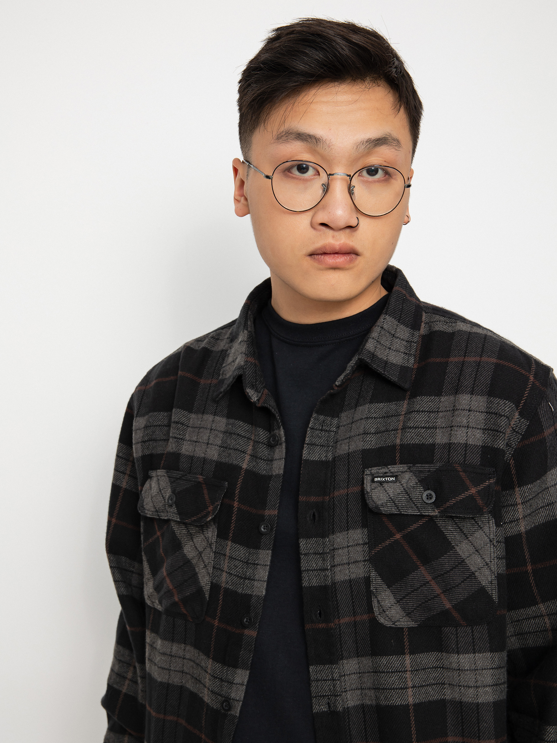 Brixton Bowery Flannel Ing (black/charcoal)