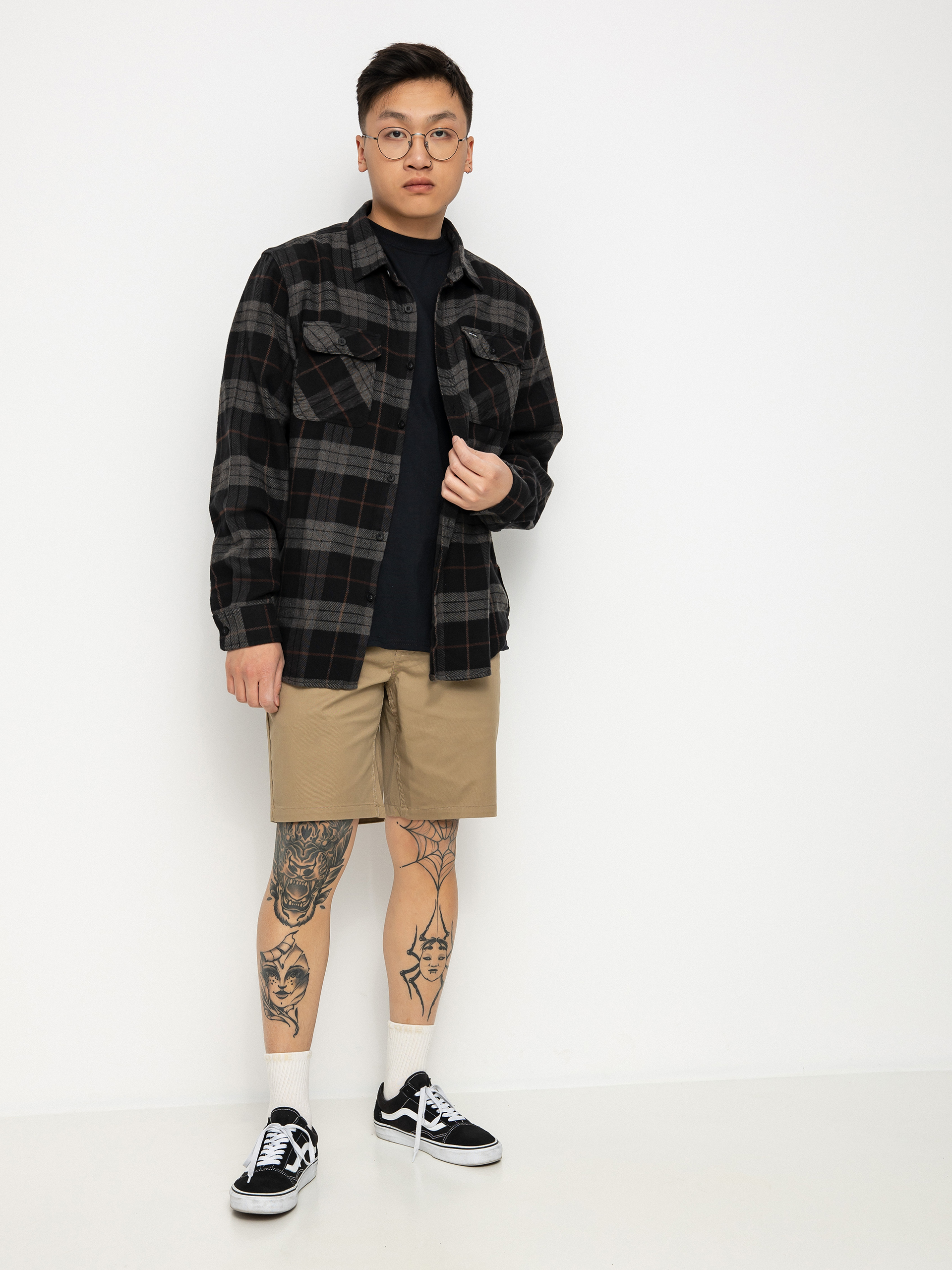 Brixton Bowery Flannel Ing (black/charcoal)