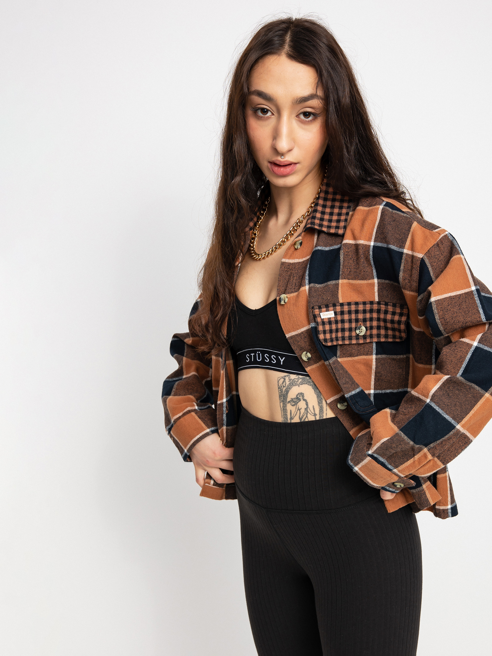 Brixton Bowery Flannel Ls Ing Wmn (hide/black)