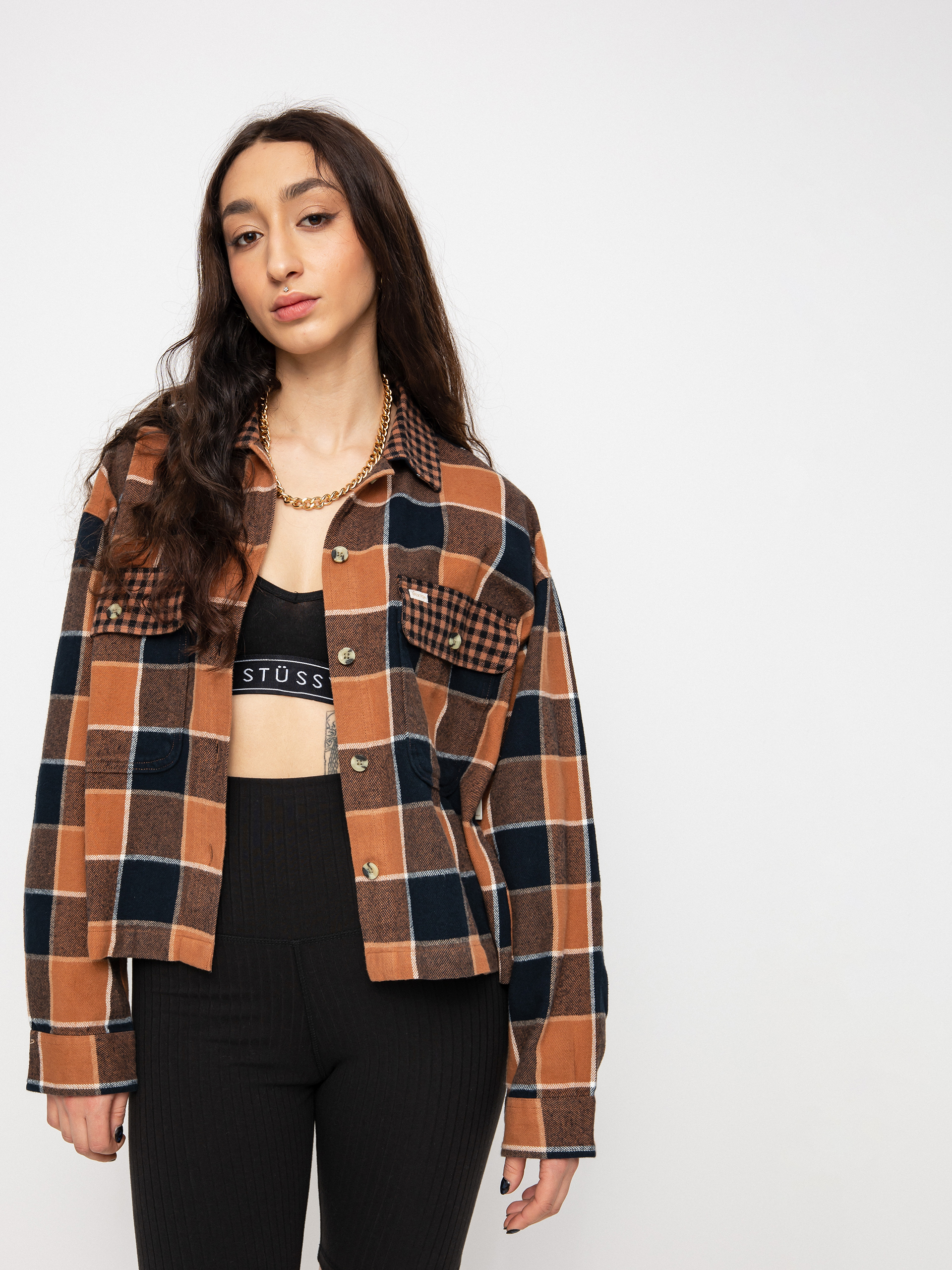 Brixton Bowery Flannel Ls Ing Wmn (hide/black)