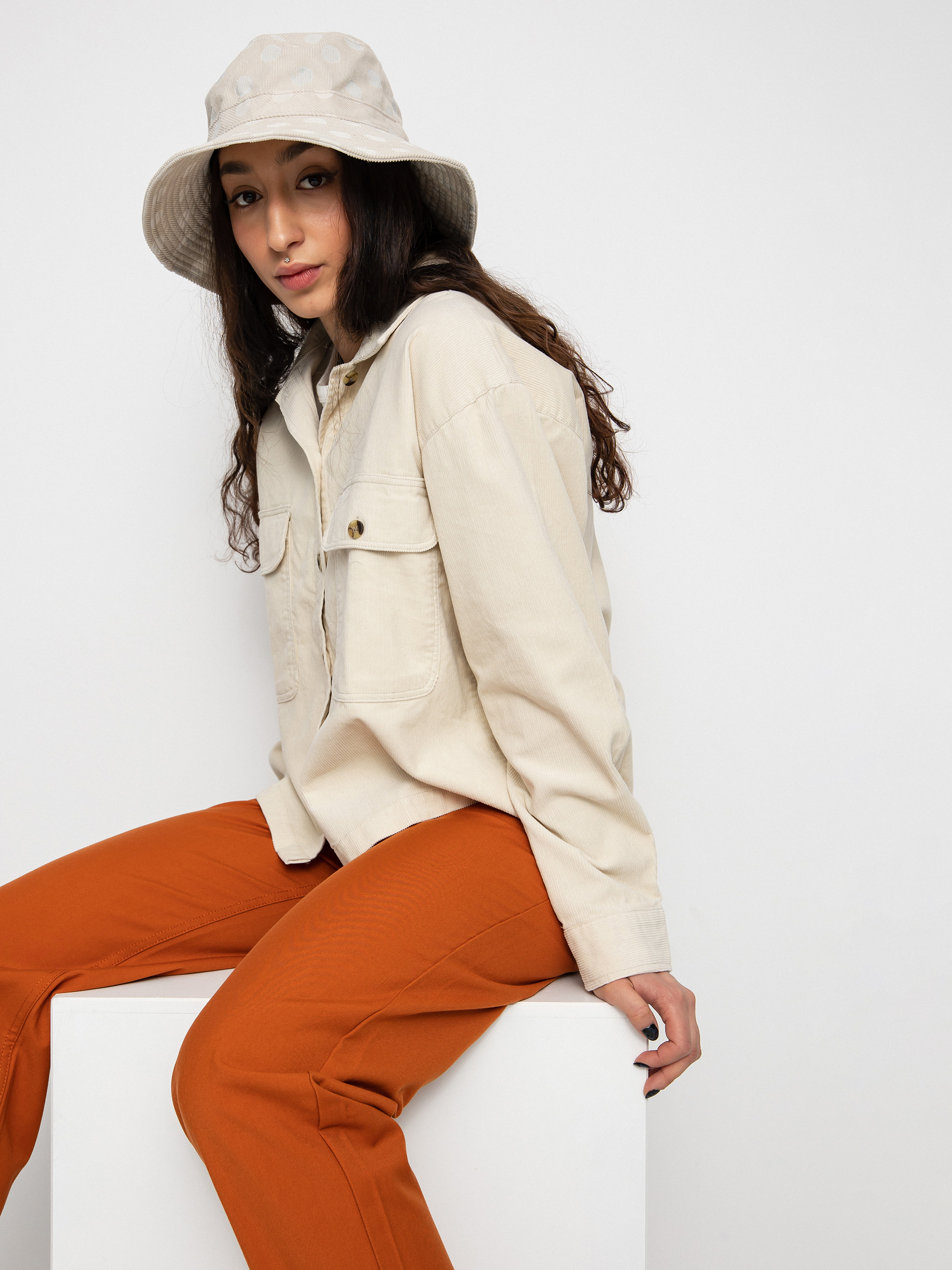 Brixton Bowery W Corduroy Flannel Ls Ing Wmn (dove)