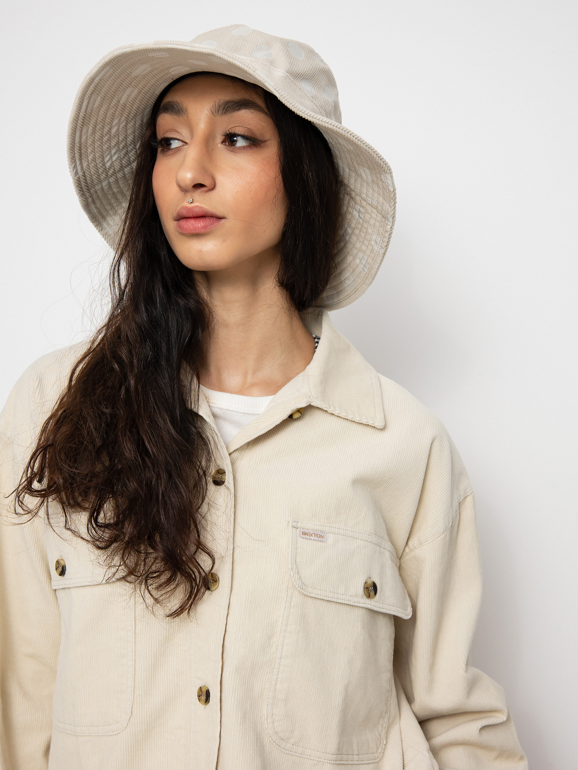 Brixton Bowery W Corduroy Flannel Ls Ing Wmn (dove)