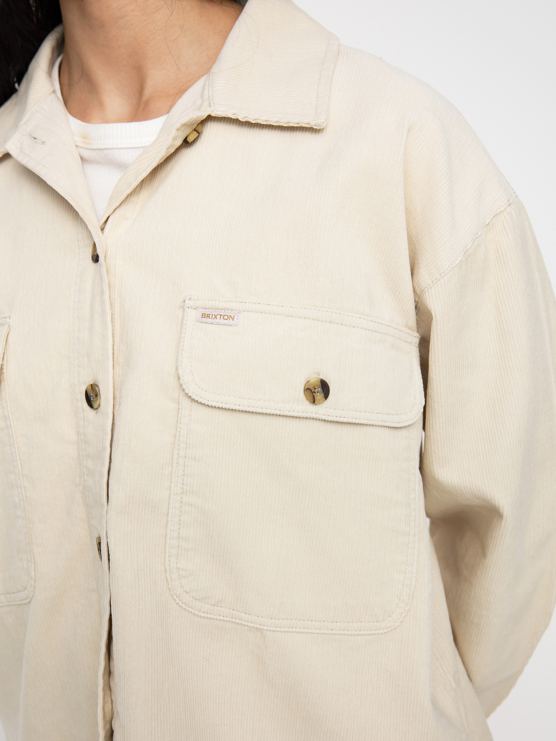 Brixton Bowery W Corduroy Flannel Ls Ing Wmn (dove)