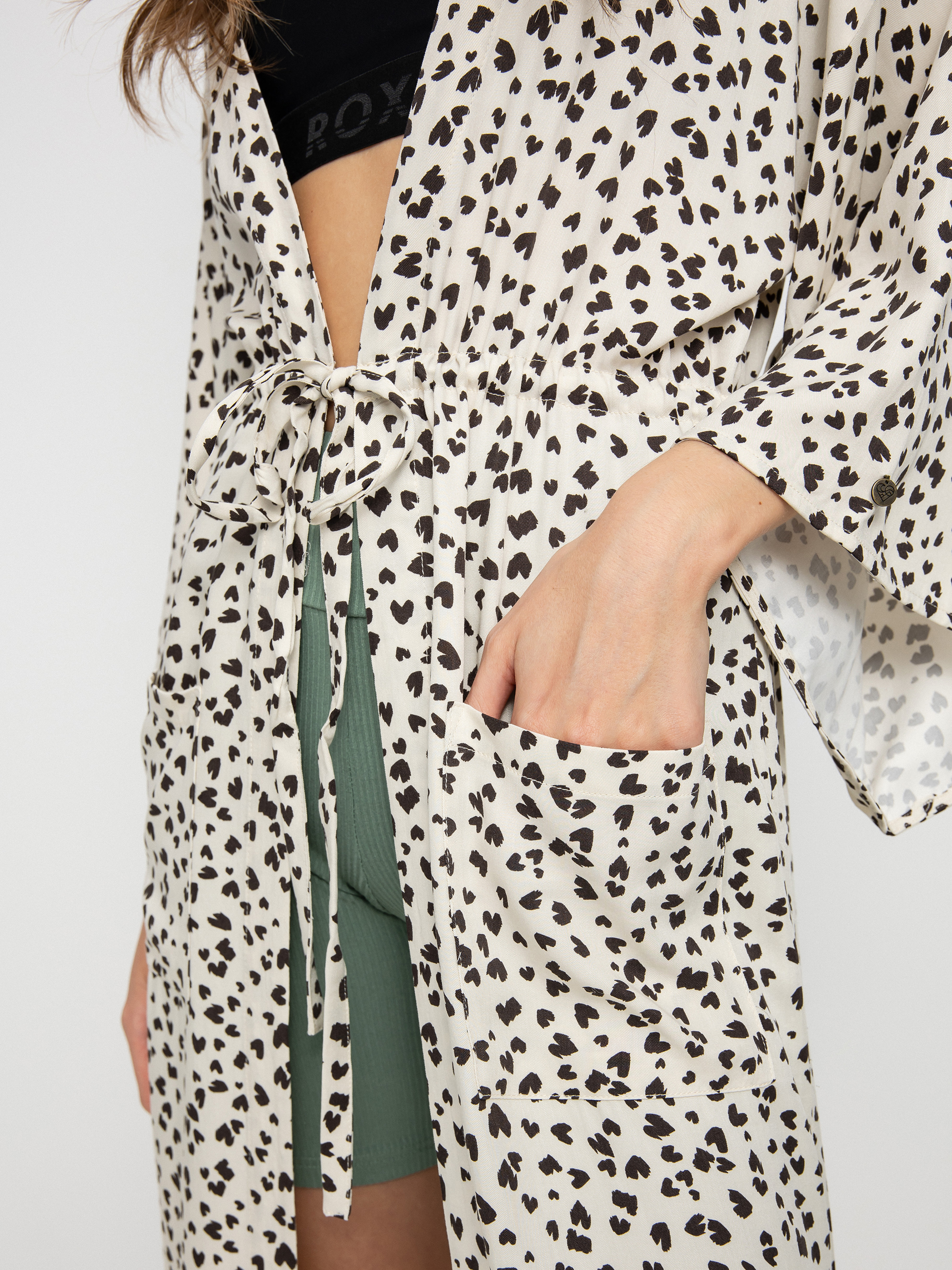 Femi Stories Kimono Colar Pulóver Wmn (gnt leo)