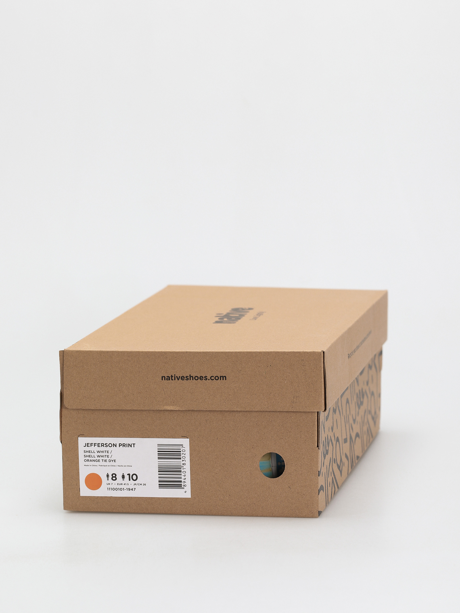 Native Jefferson Print Cipők (shell white/shell white/orange tie dye)