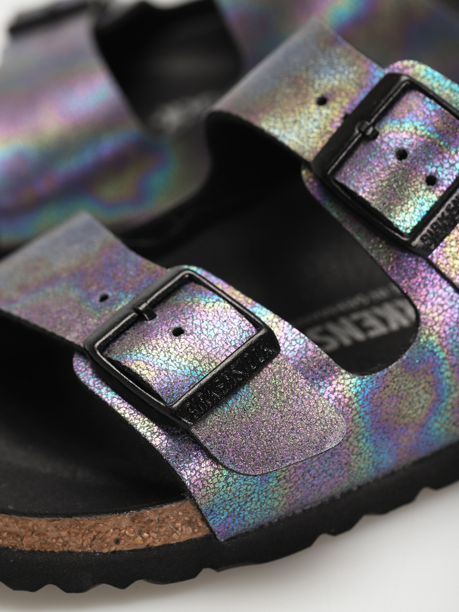 Birkenstock Arizona Vegan Narrow Flip-flop papucsok Wmn (black iridescent)