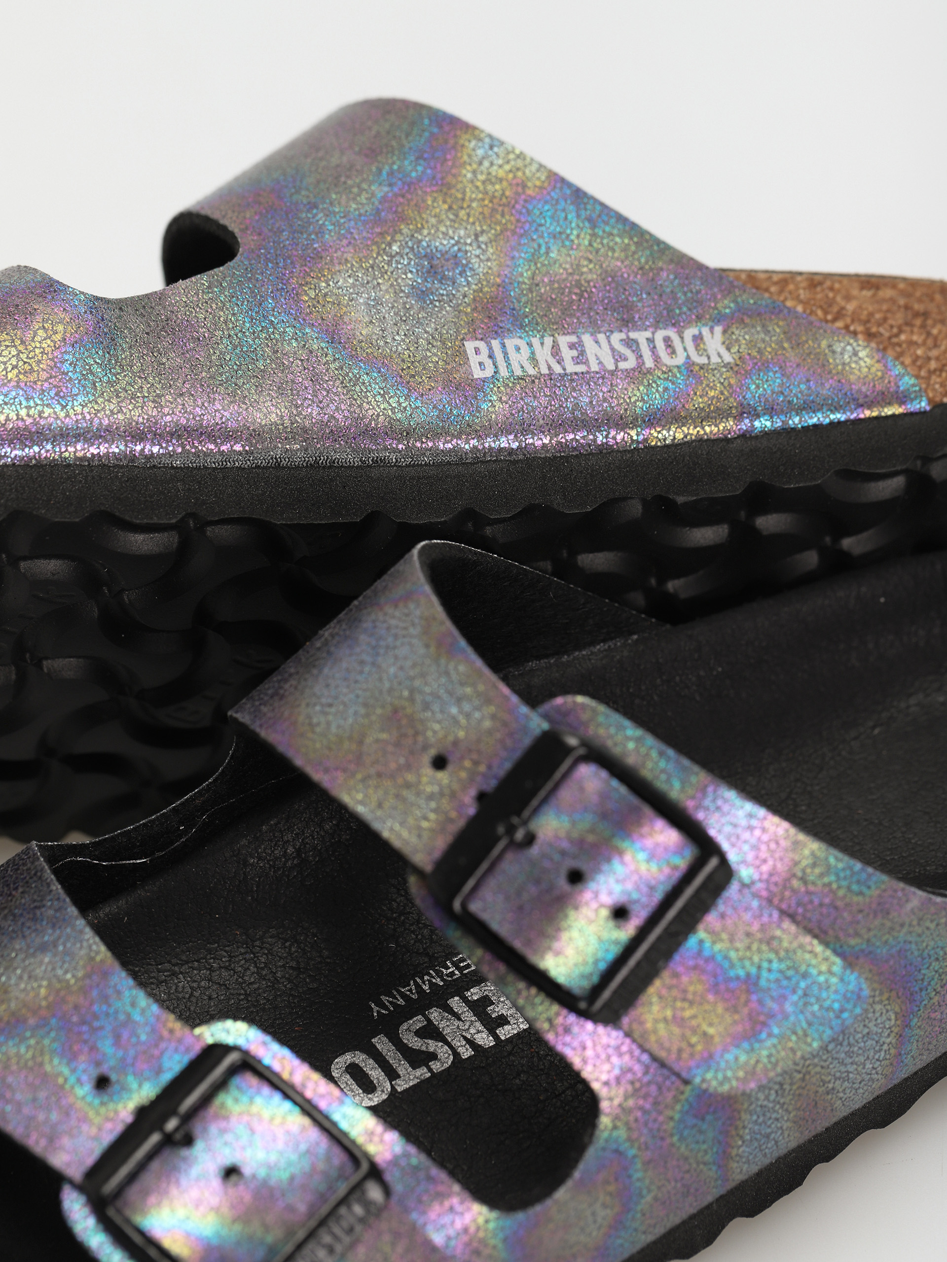Birkenstock Arizona Vegan Narrow Flip-flop papucsok Wmn (black iridescent)