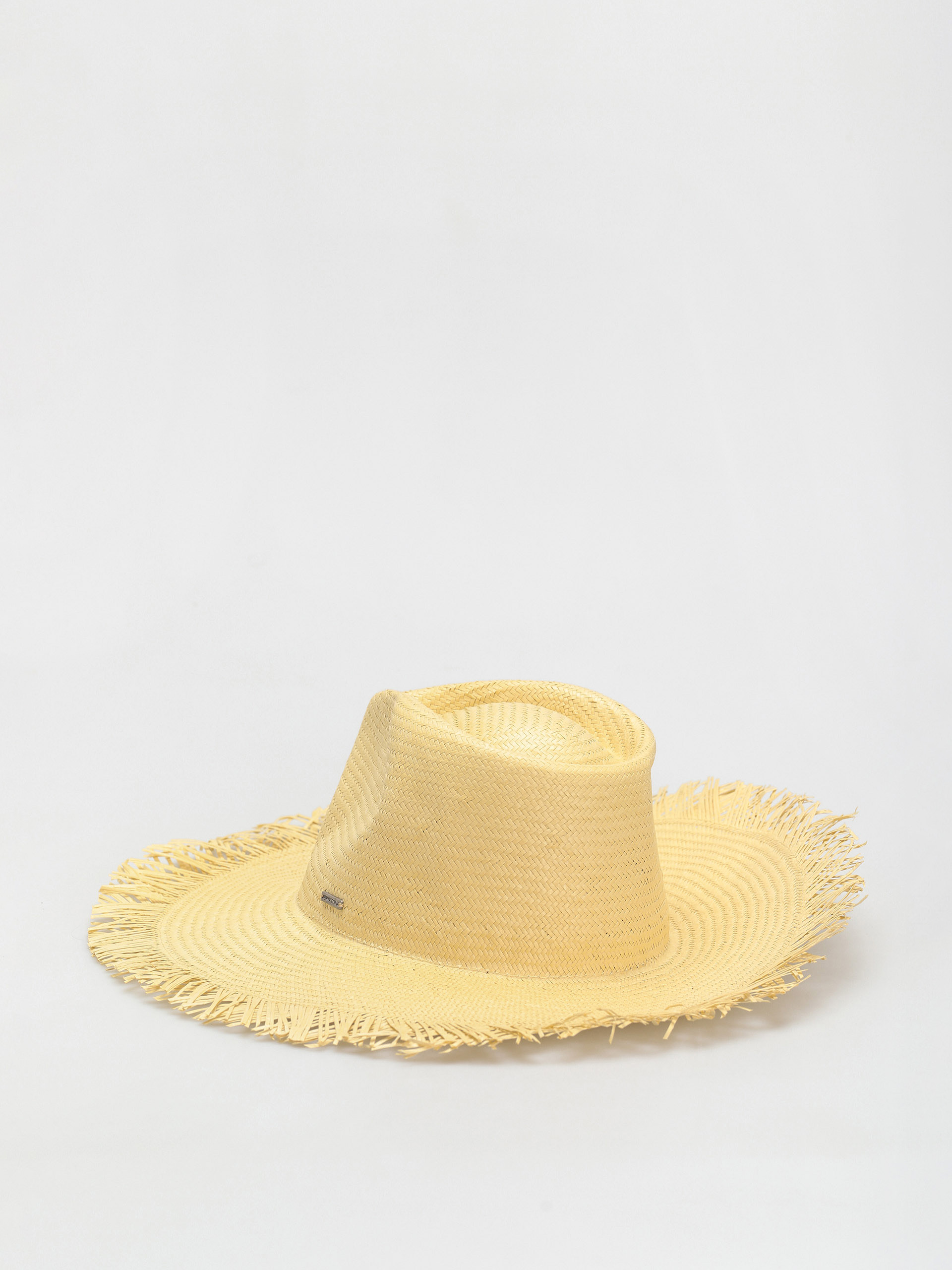 Brixton Jo Straw Frayed Fedora Kalap (honey)