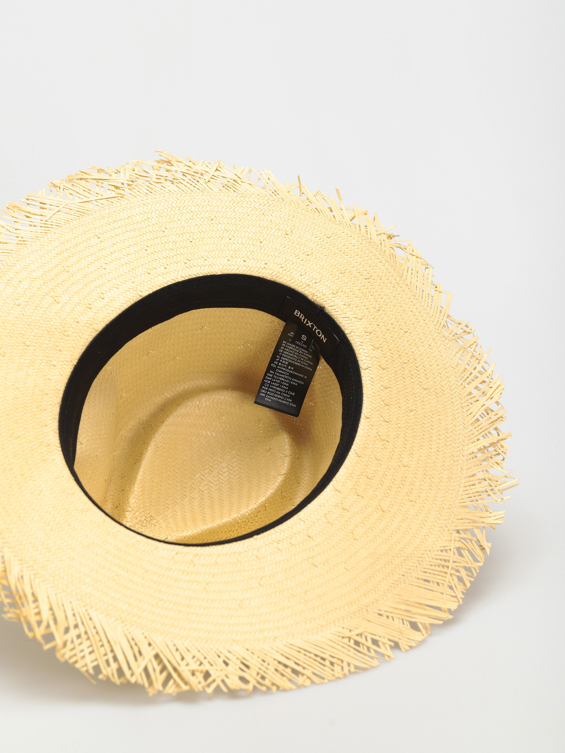 Brixton Jo Straw Frayed Fedora Kalap (honey)