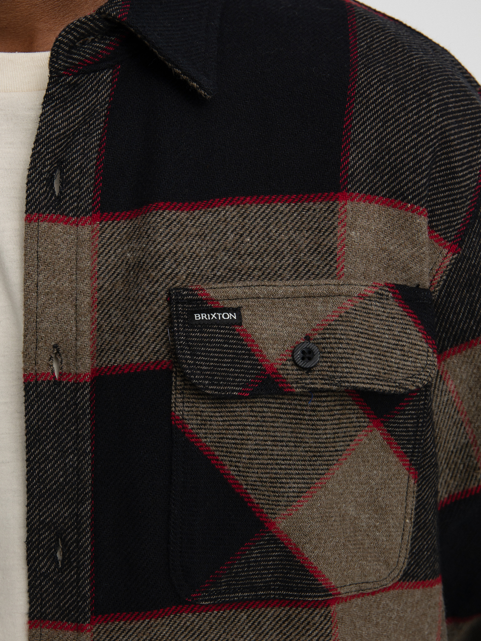 Brixton Ing Bowery Flannel Ls (heather grey/charcoal)