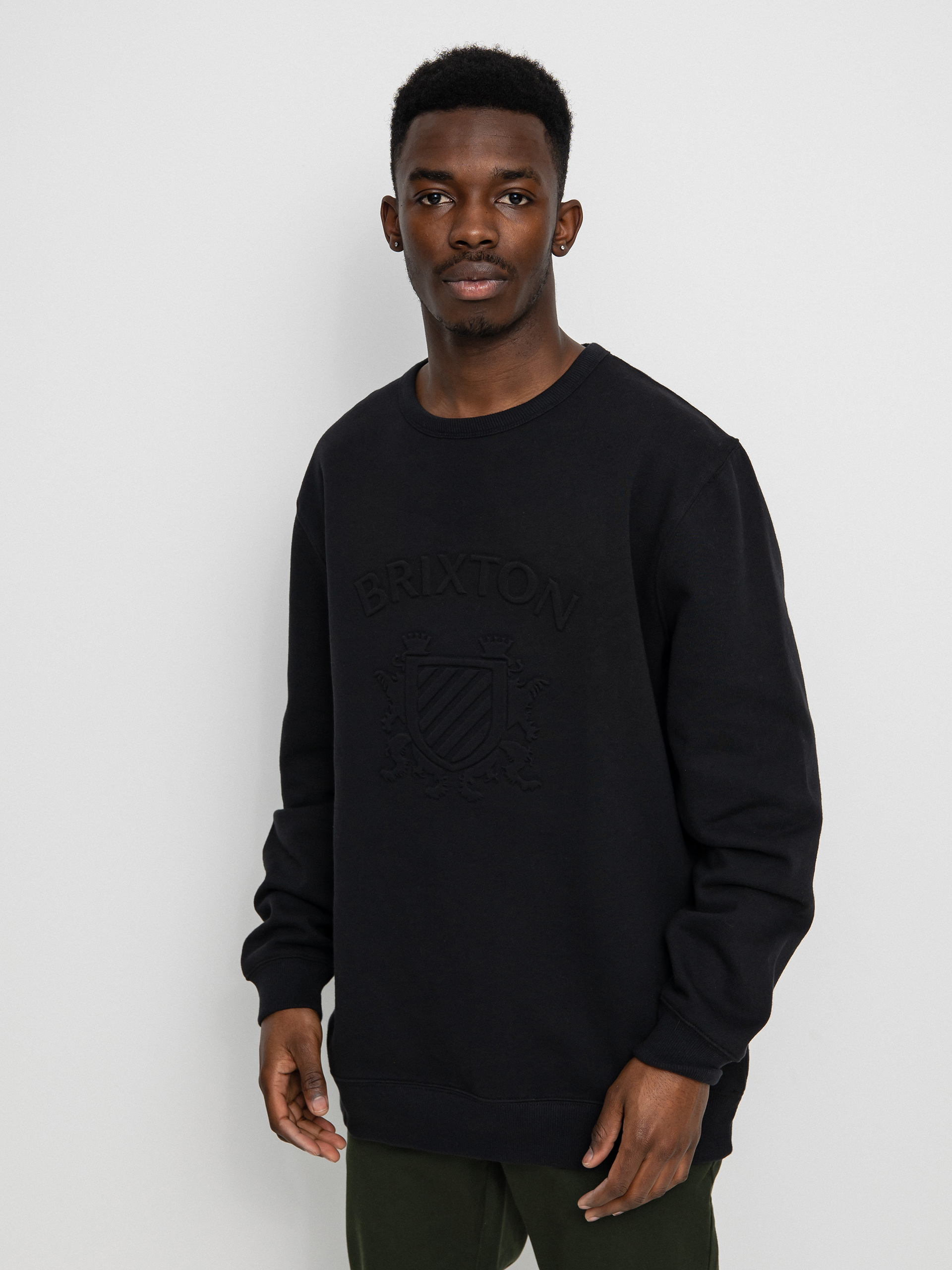 Brixton Lion Crest Crew Pulóver (black)