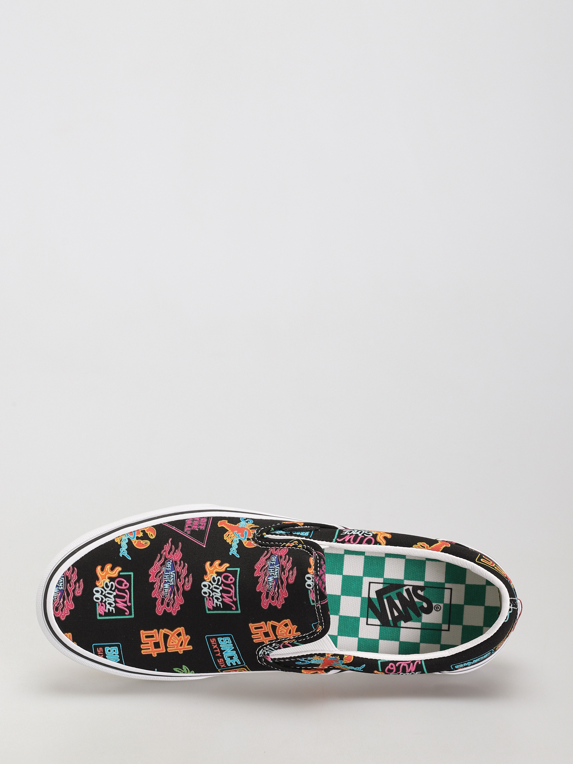 Vans Classic Slip On Cipők (vans market/black/neon)