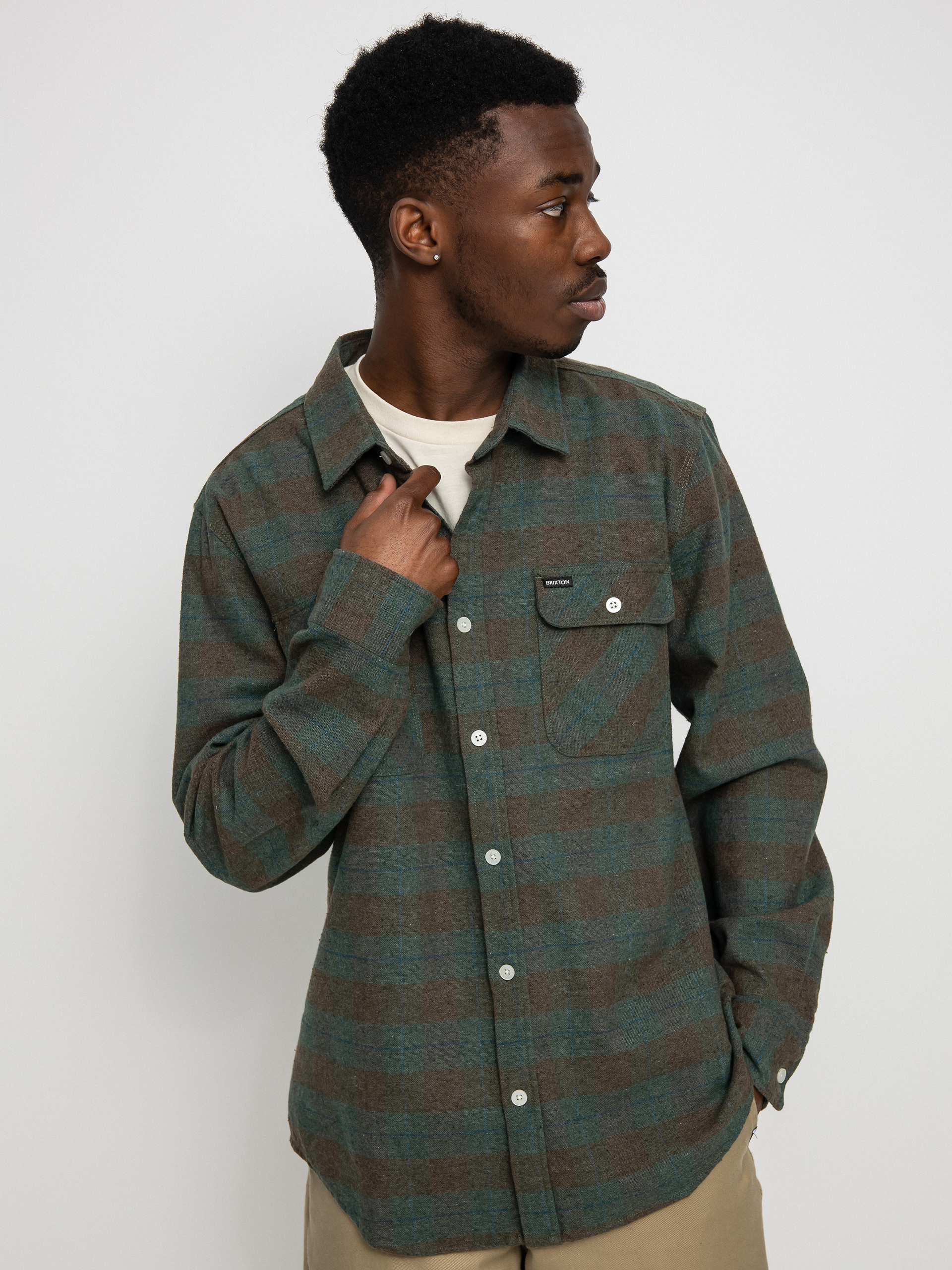 Brixton Bowery Flannel Ls Ing (ocean)
