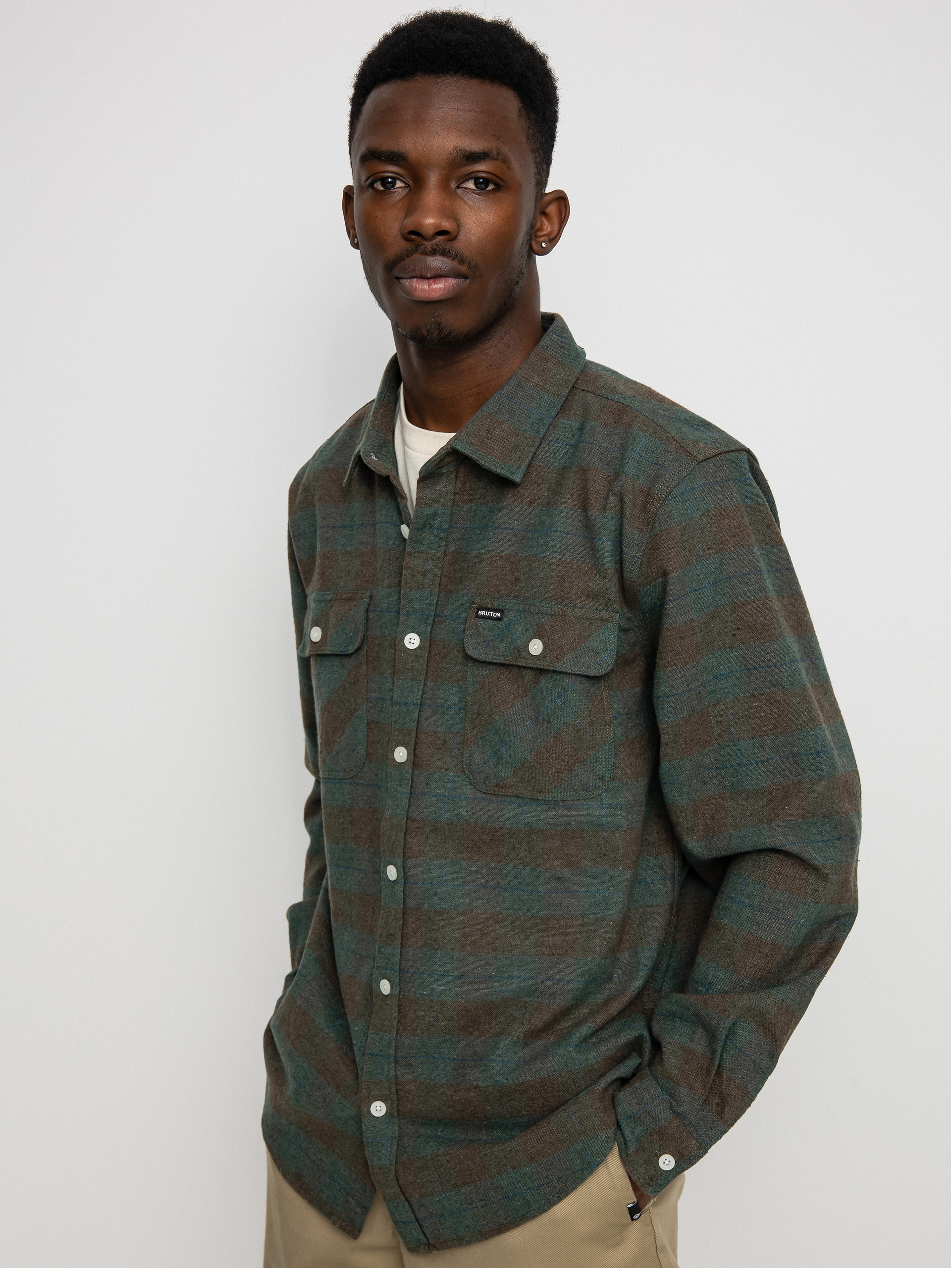 Brixton Bowery Flannel Ls Ing (ocean)