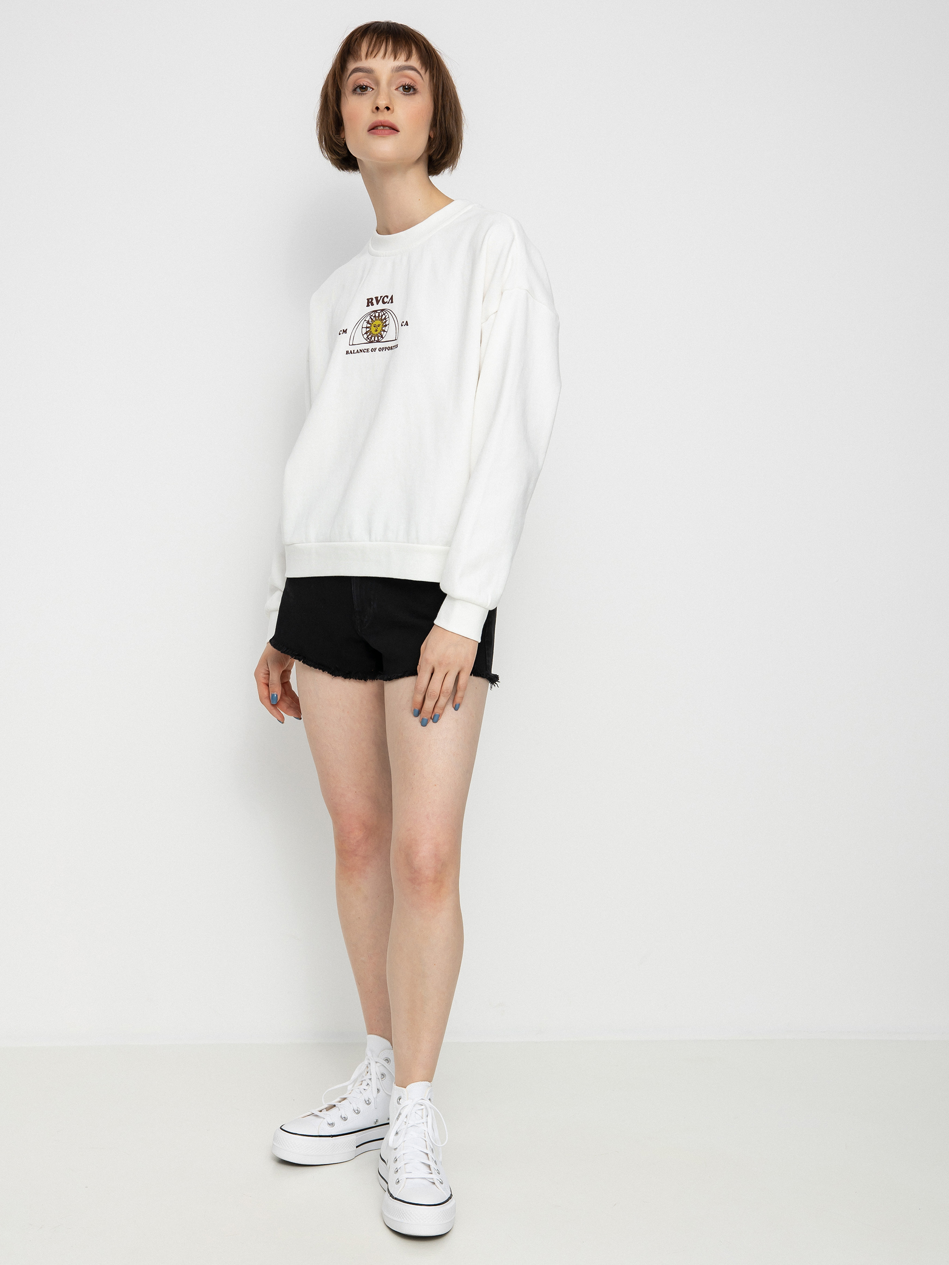 RVCA West Crew Pulóver Wmn (vintage white)