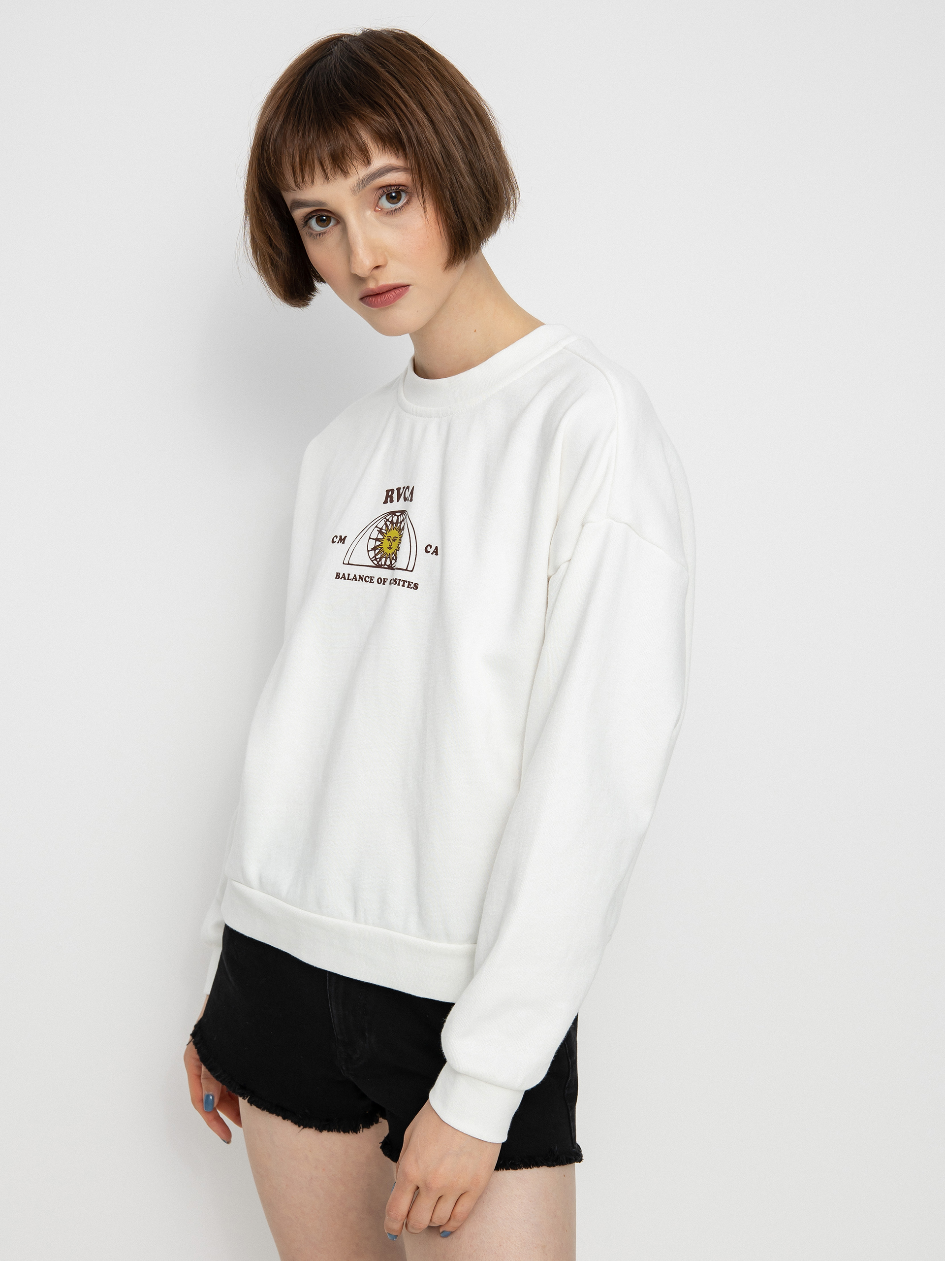 RVCA West Crew Pulóver Wmn (vintage white)