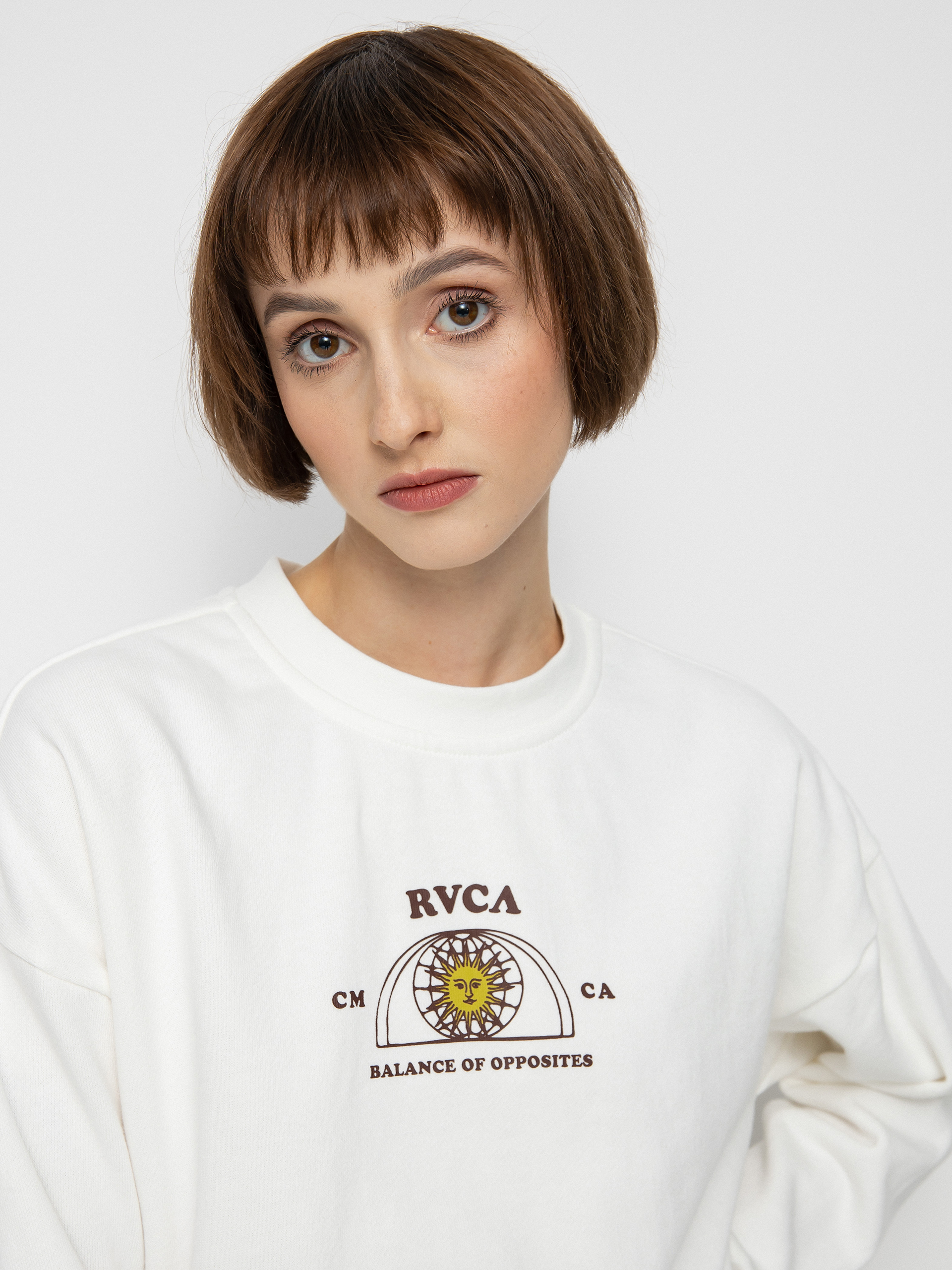 RVCA West Crew Pulóver Wmn (vintage white)