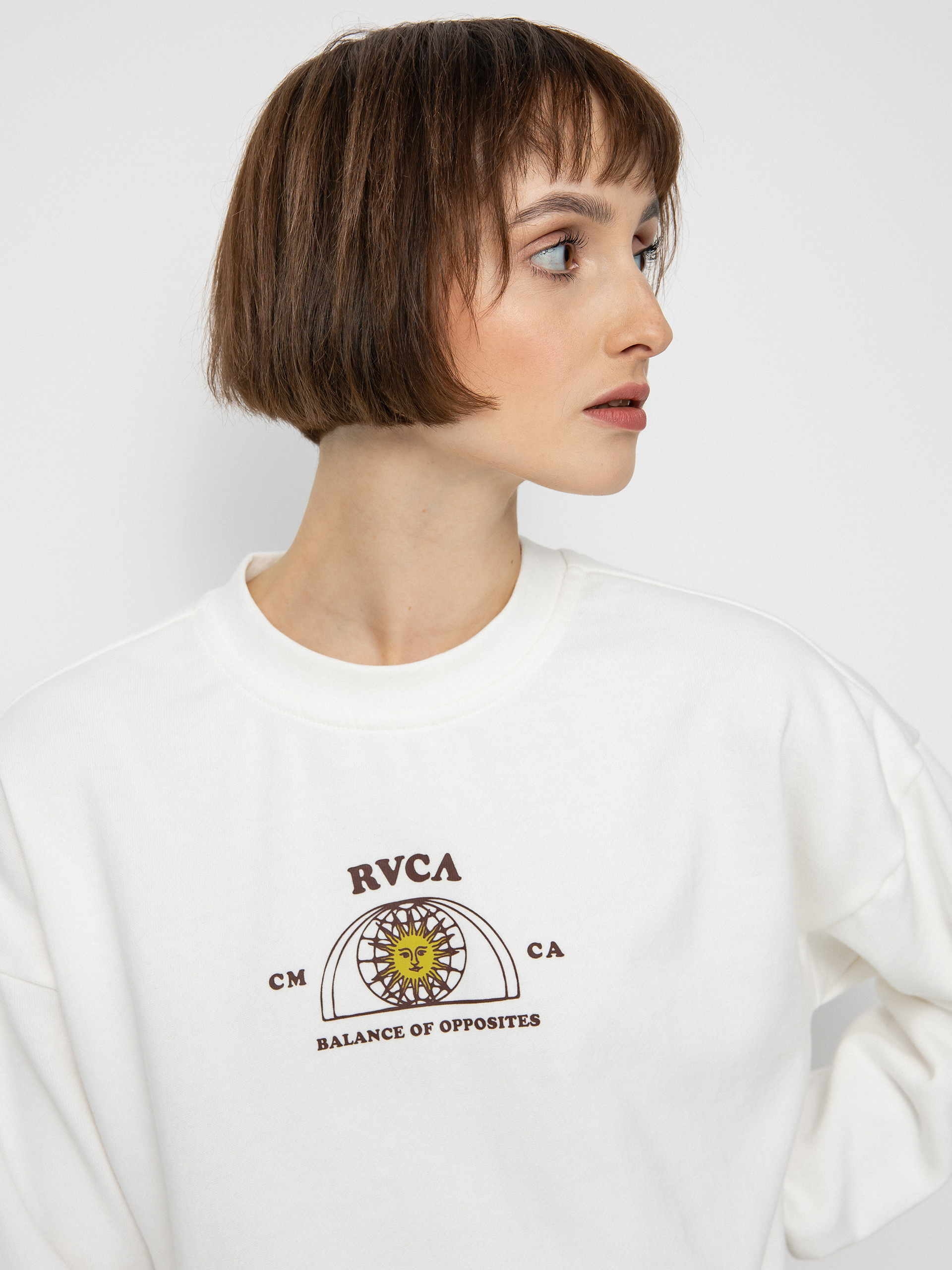 RVCA West Crew Pulóver Wmn (vintage white)