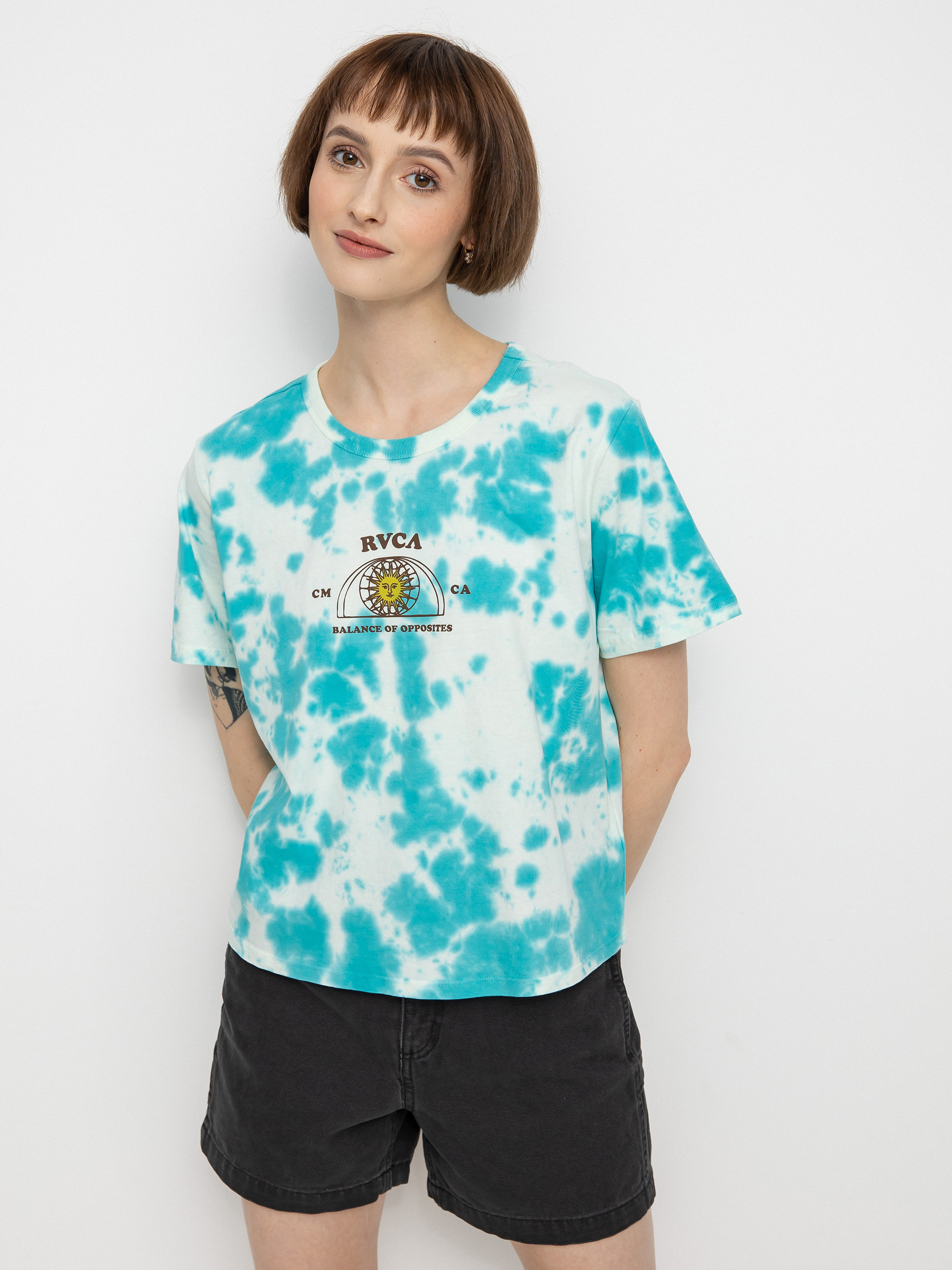 RVCA West Póló Wmn (blue tie dye)