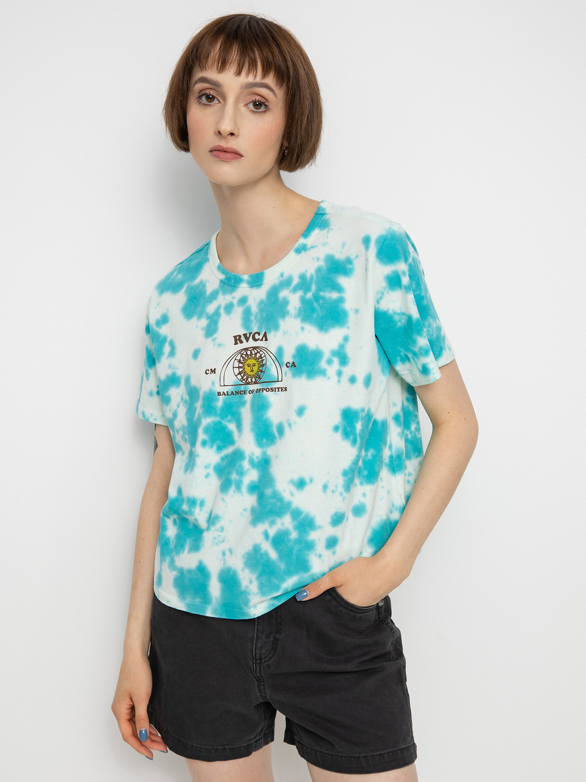 RVCA West Póló Wmn (blue tie dye)