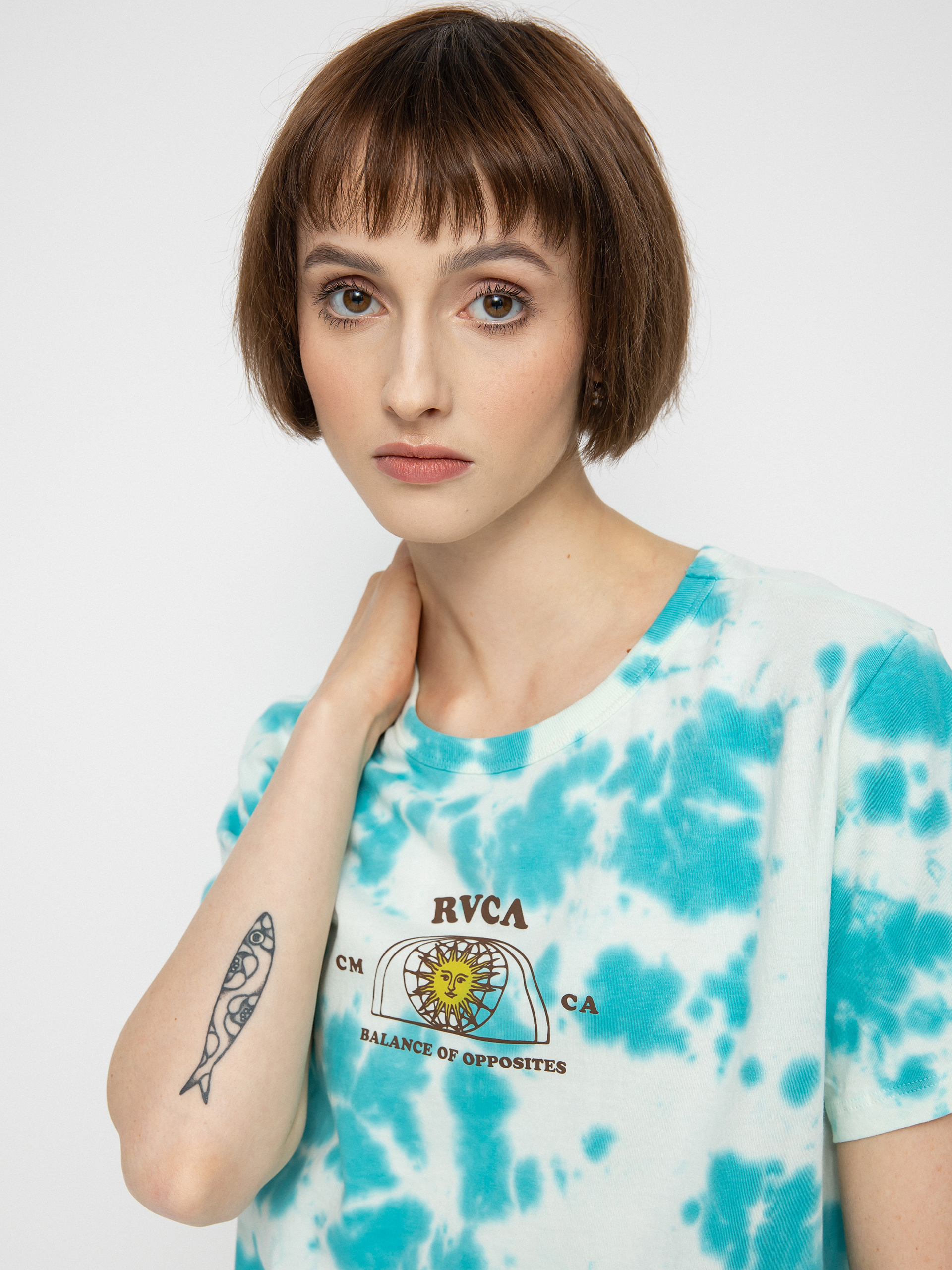 RVCA West Póló Wmn (blue tie dye)