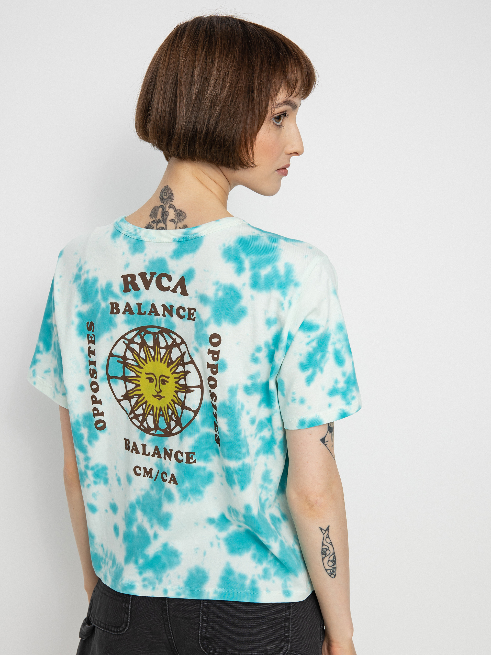 RVCA West Póló Wmn (blue tie dye)